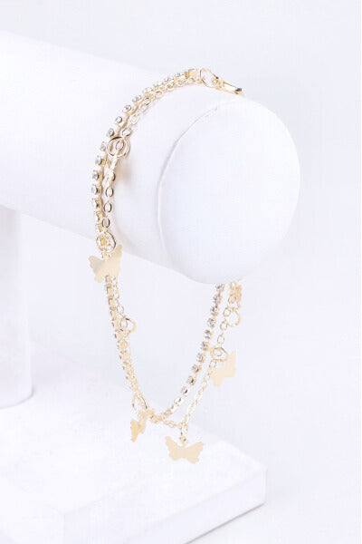 Anklet Brillos Mariposa ORO