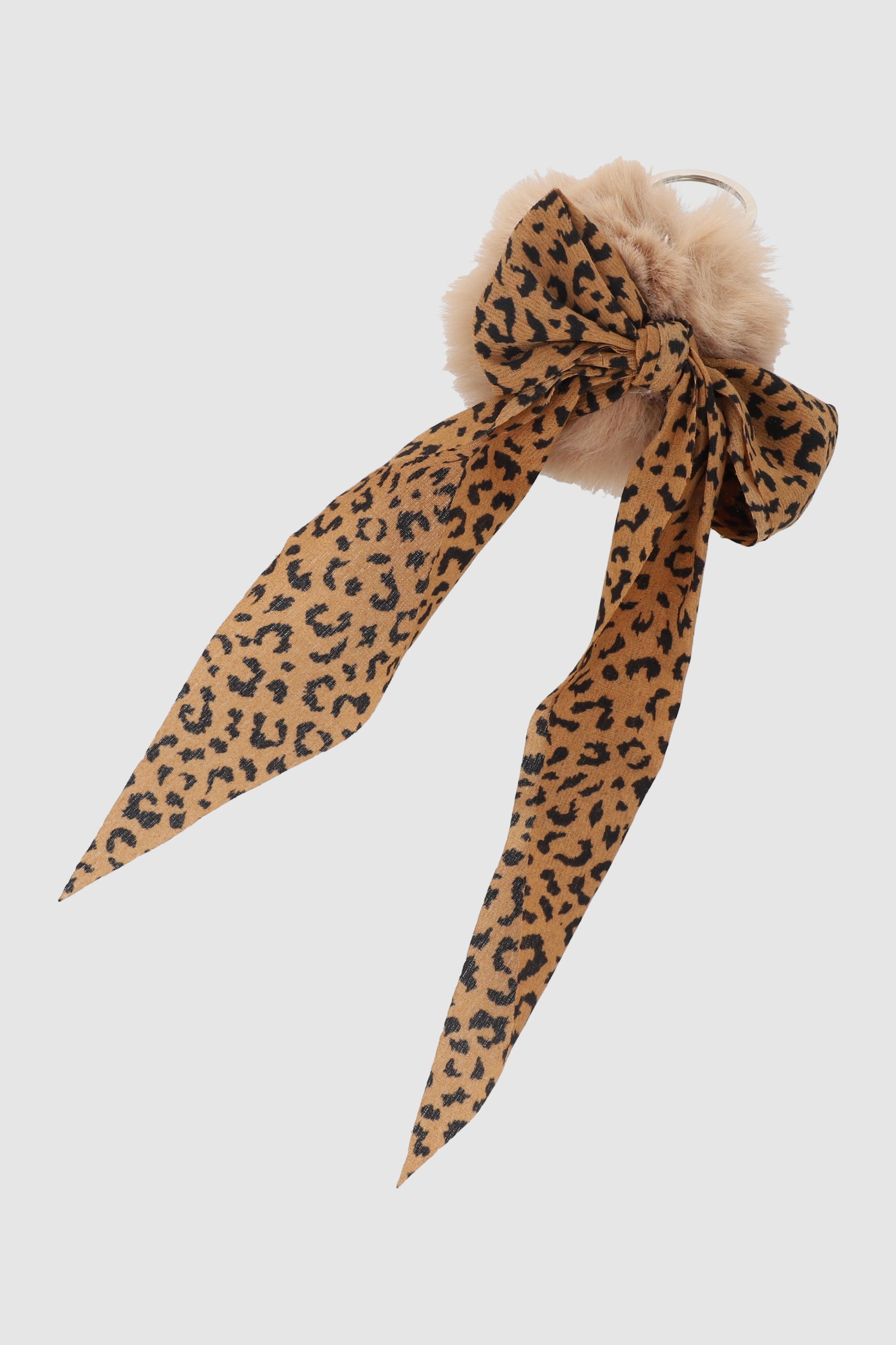 Llavero Pompom Moño Animal Print CAFE