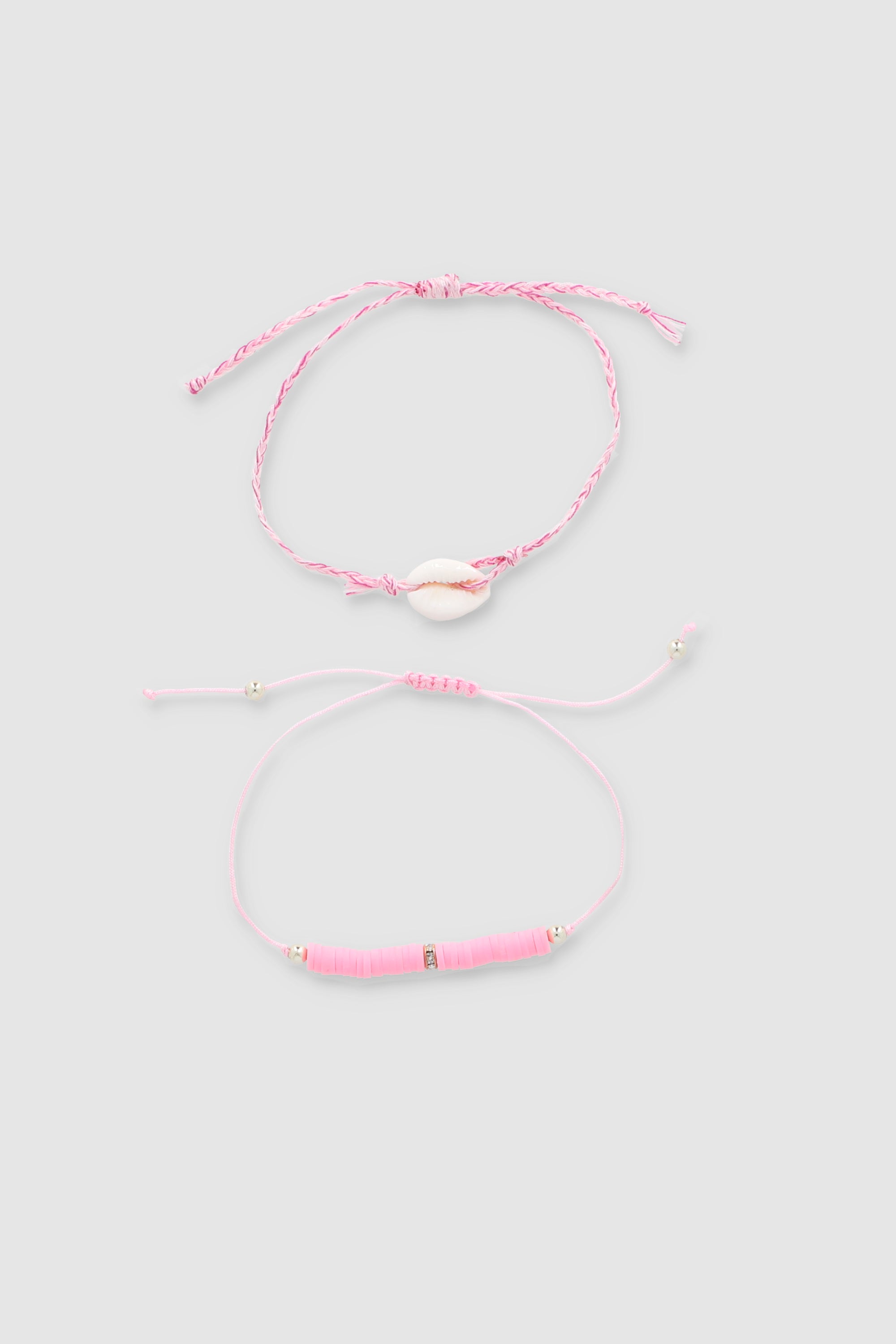 2 PULSERAS CONCHITA COLOR ROSA