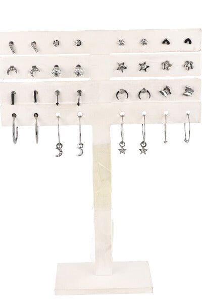 16Pr Aretes Arracadas NEGRO