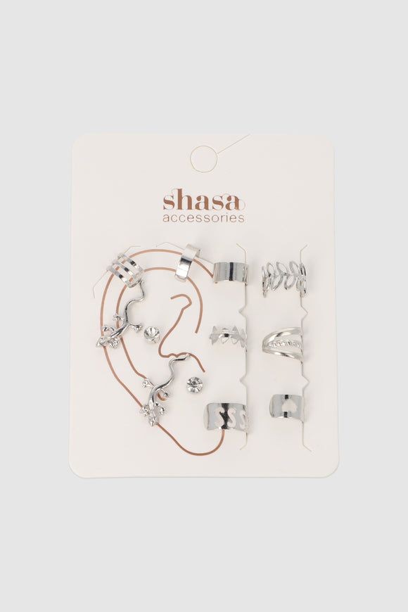Set 10 earcuff hojas corazón
