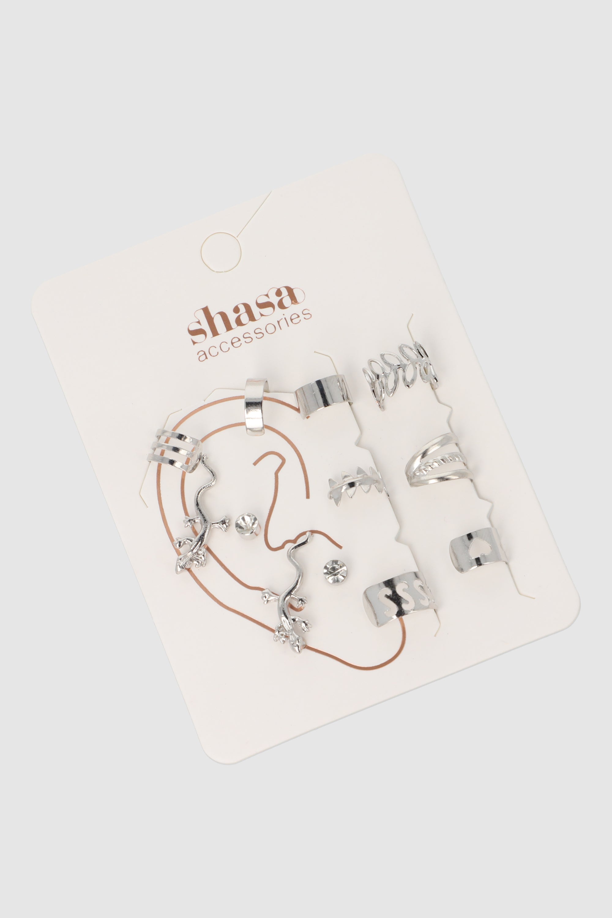Set 10 earcuff hojas corazón