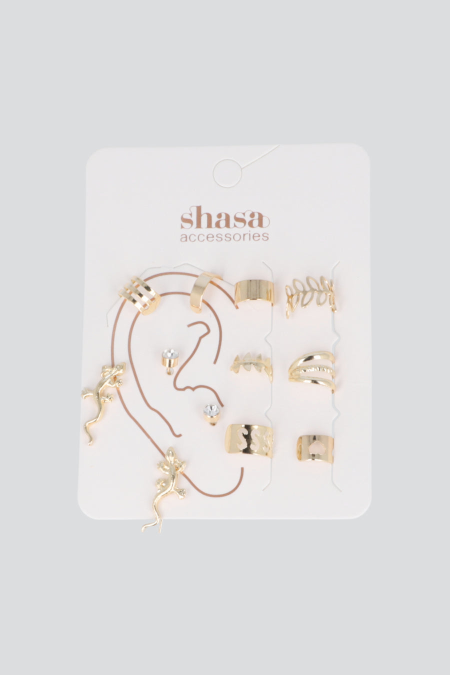 Set 10 earcuff hojas corazón
