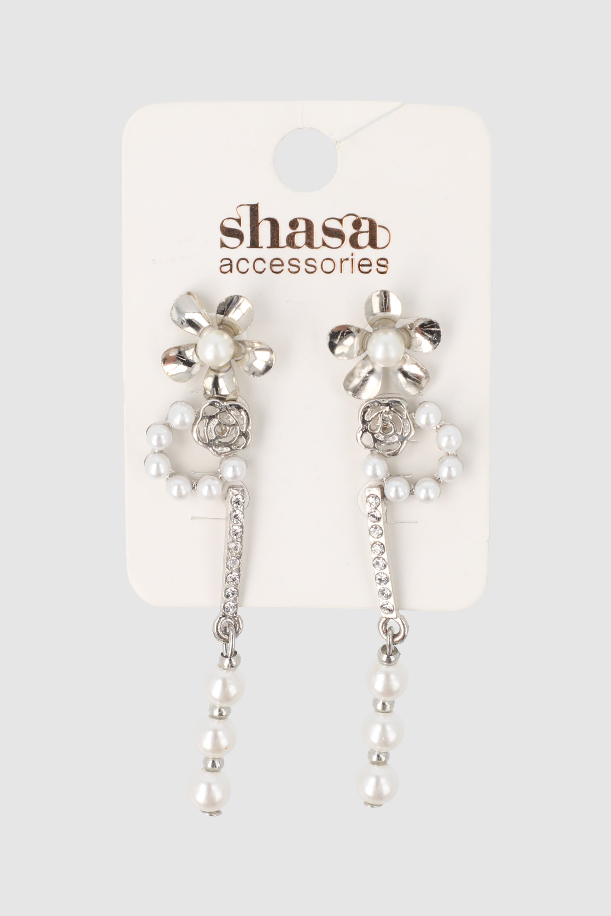 3Pr Aretes Flor PLATA