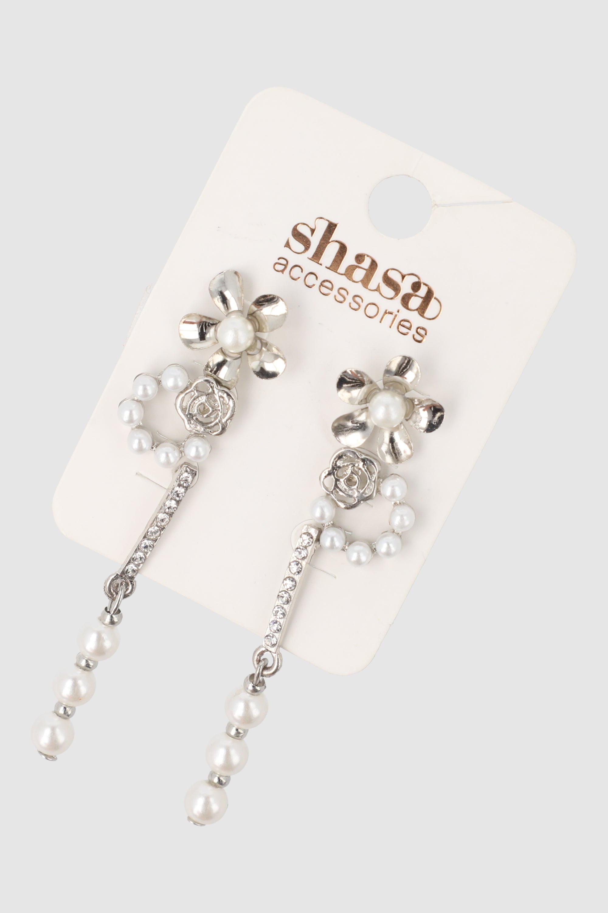 3Pr Aretes Flor PLATA