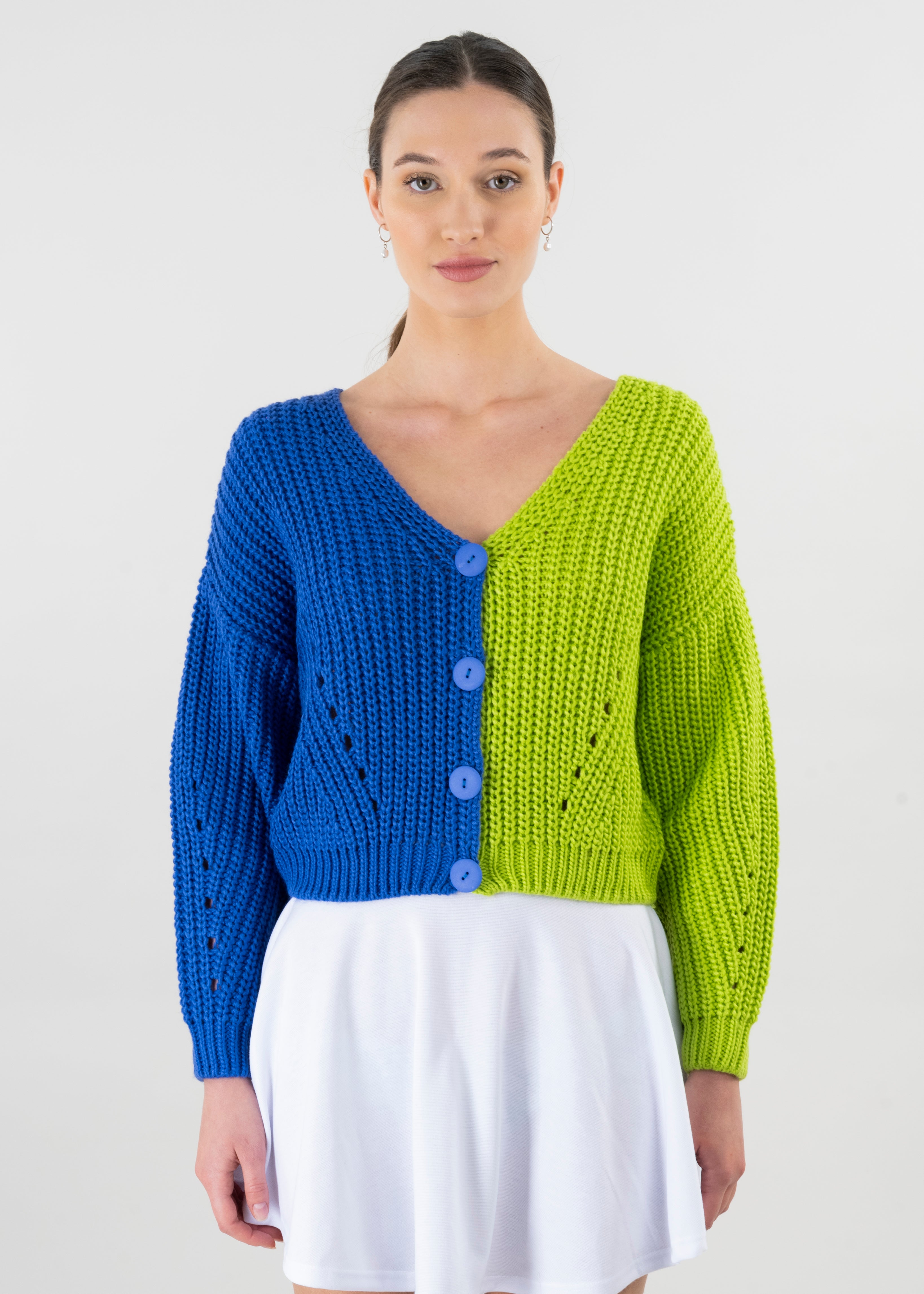 Suéter tejido bicolor