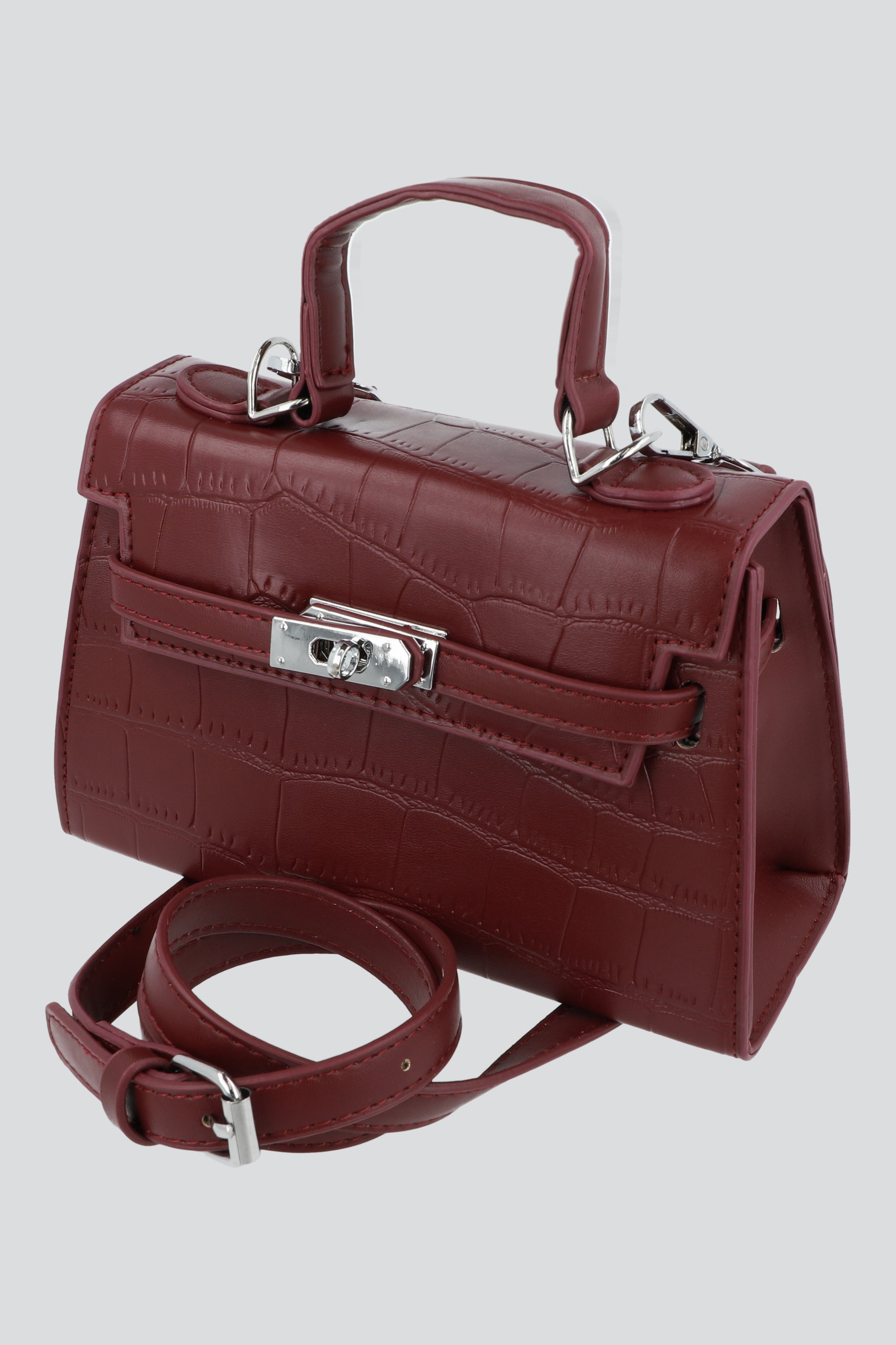 Bolsa Crossbody Estructurada Textura CIRUELA