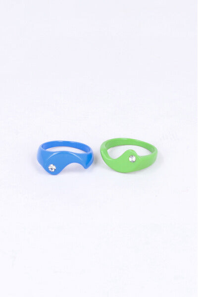 Set 2 Anillos Yin Yang VERDE