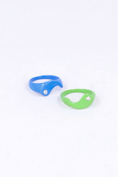 Set 2 Anillos Yin Yang VERDE