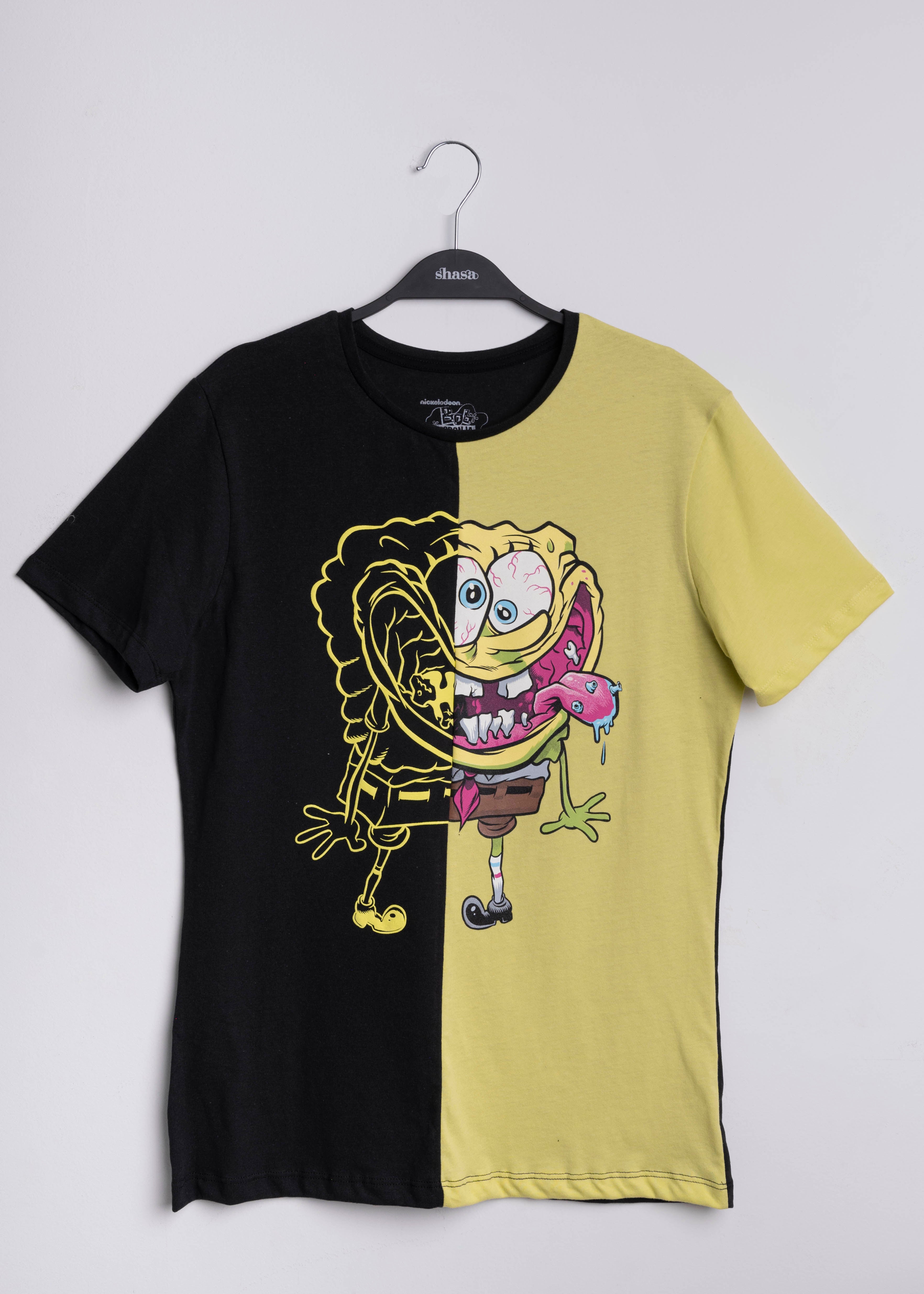 Playera Bob Esponja bicolor VERDE COMBO