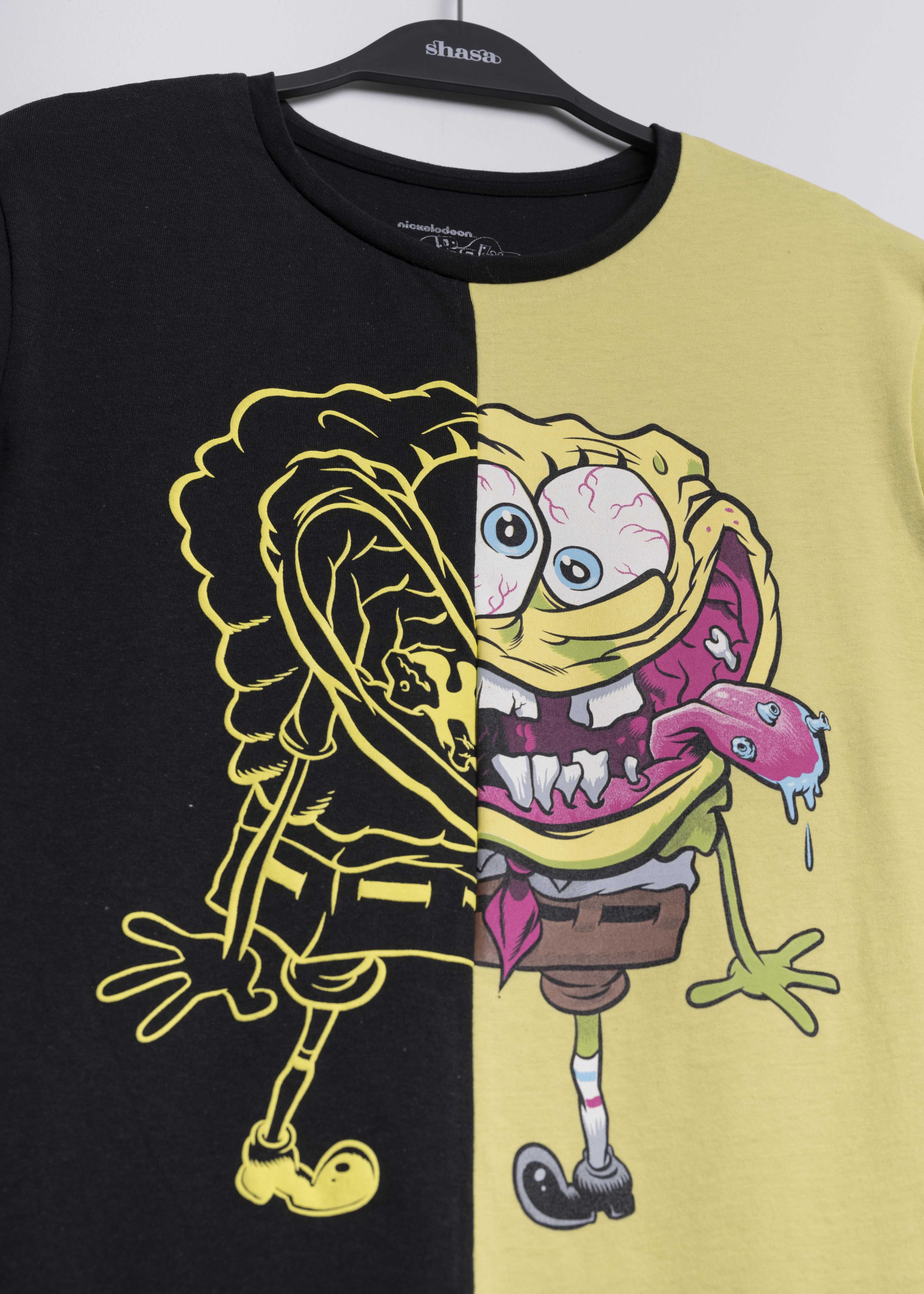 Playera Bob Esponja bicolor VERDE COMBO