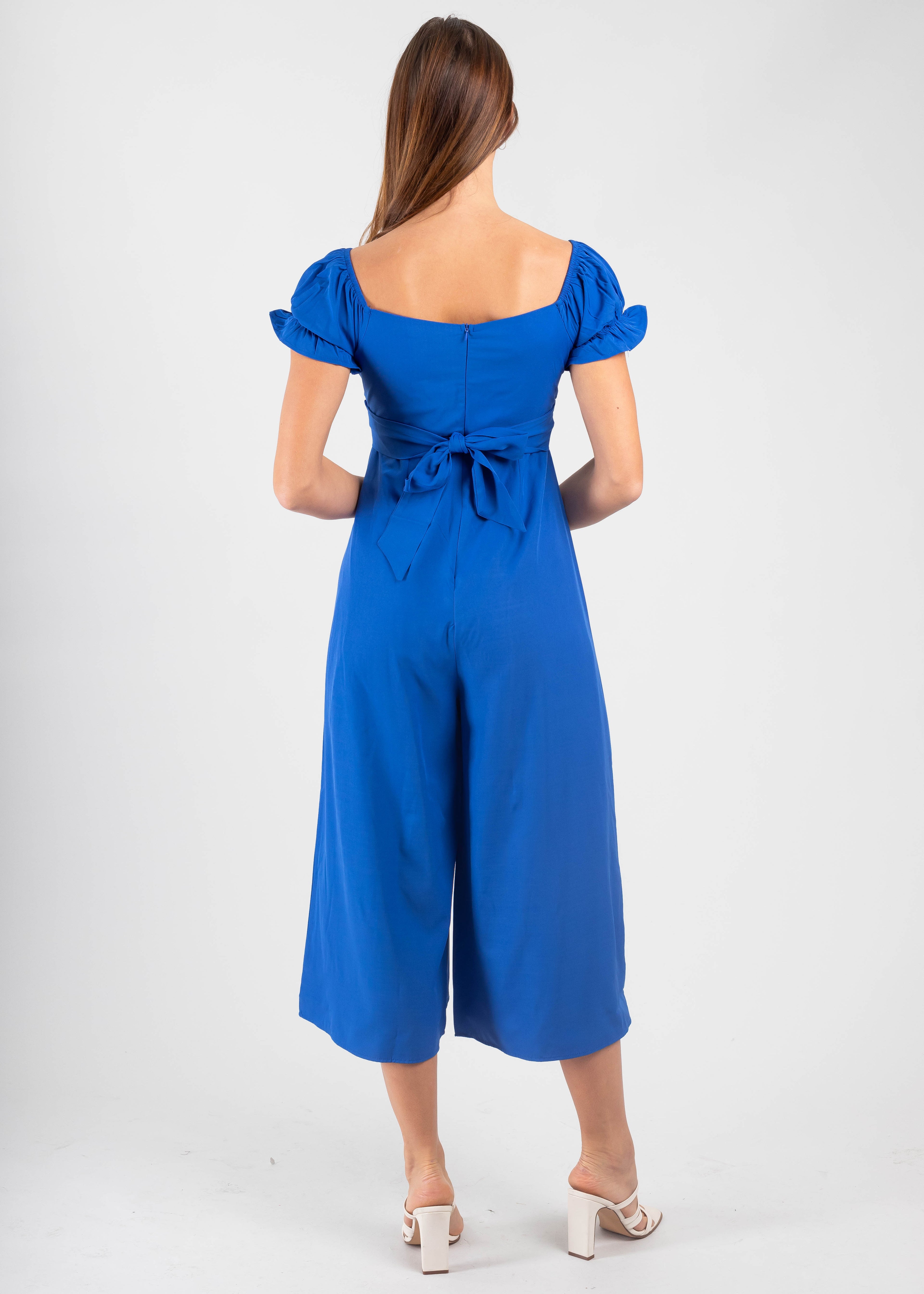 Jumpsuit Midi Fruncido Amplio AZUL REY