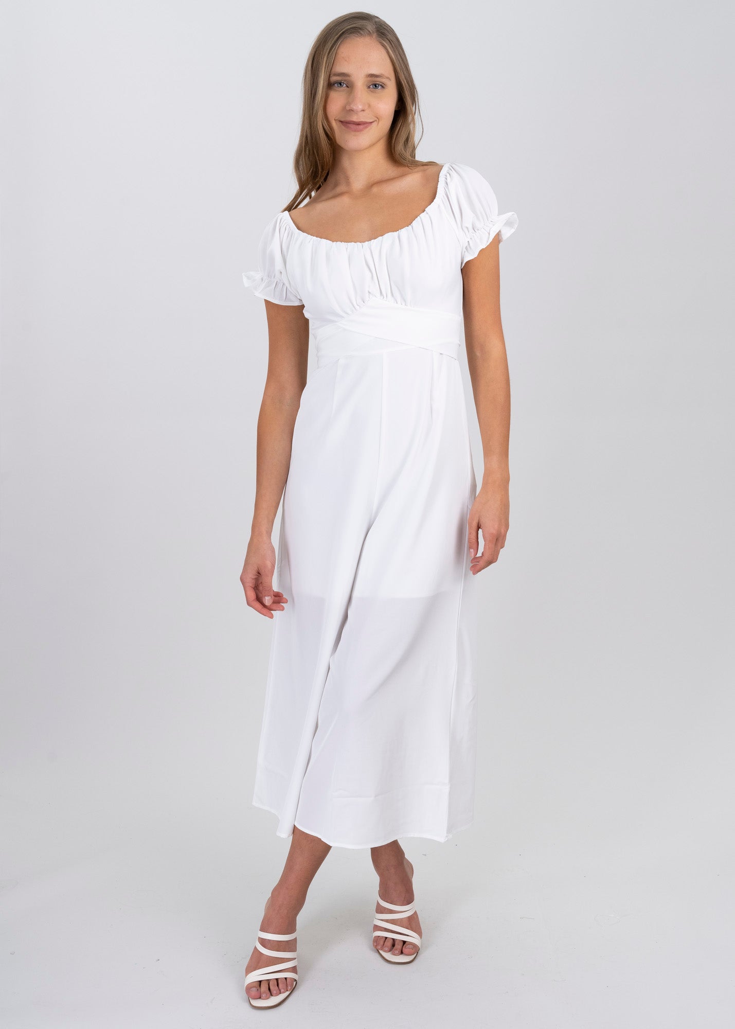 Jumpsuit Midi Fruncido Amplio BLANCO