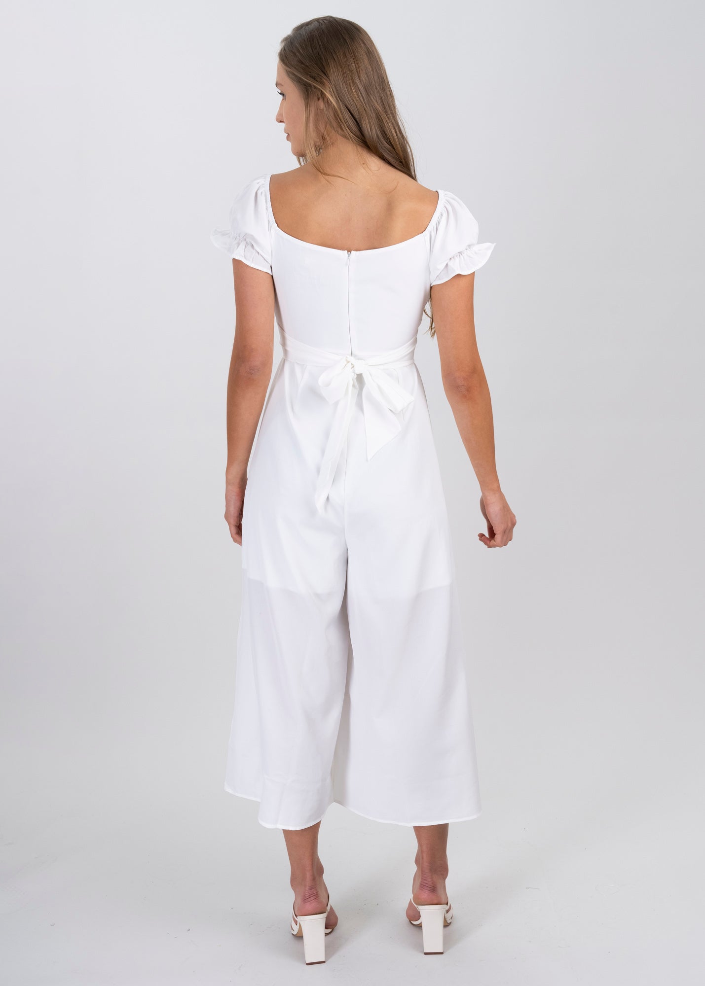 Jumpsuit Midi Fruncido Amplio BLANCO
