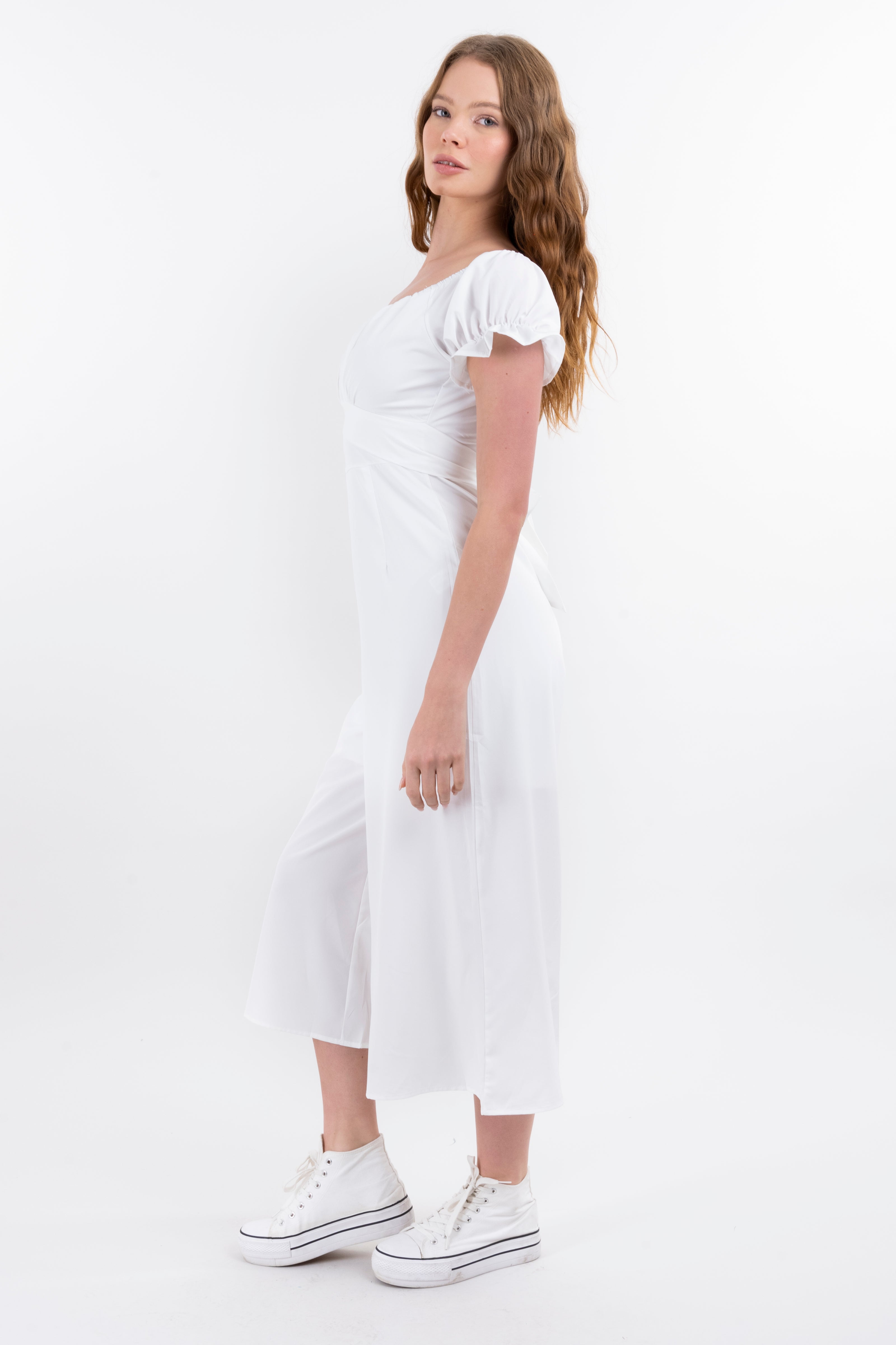 Jumpsuit Midi Fruncido Amplio CREMA