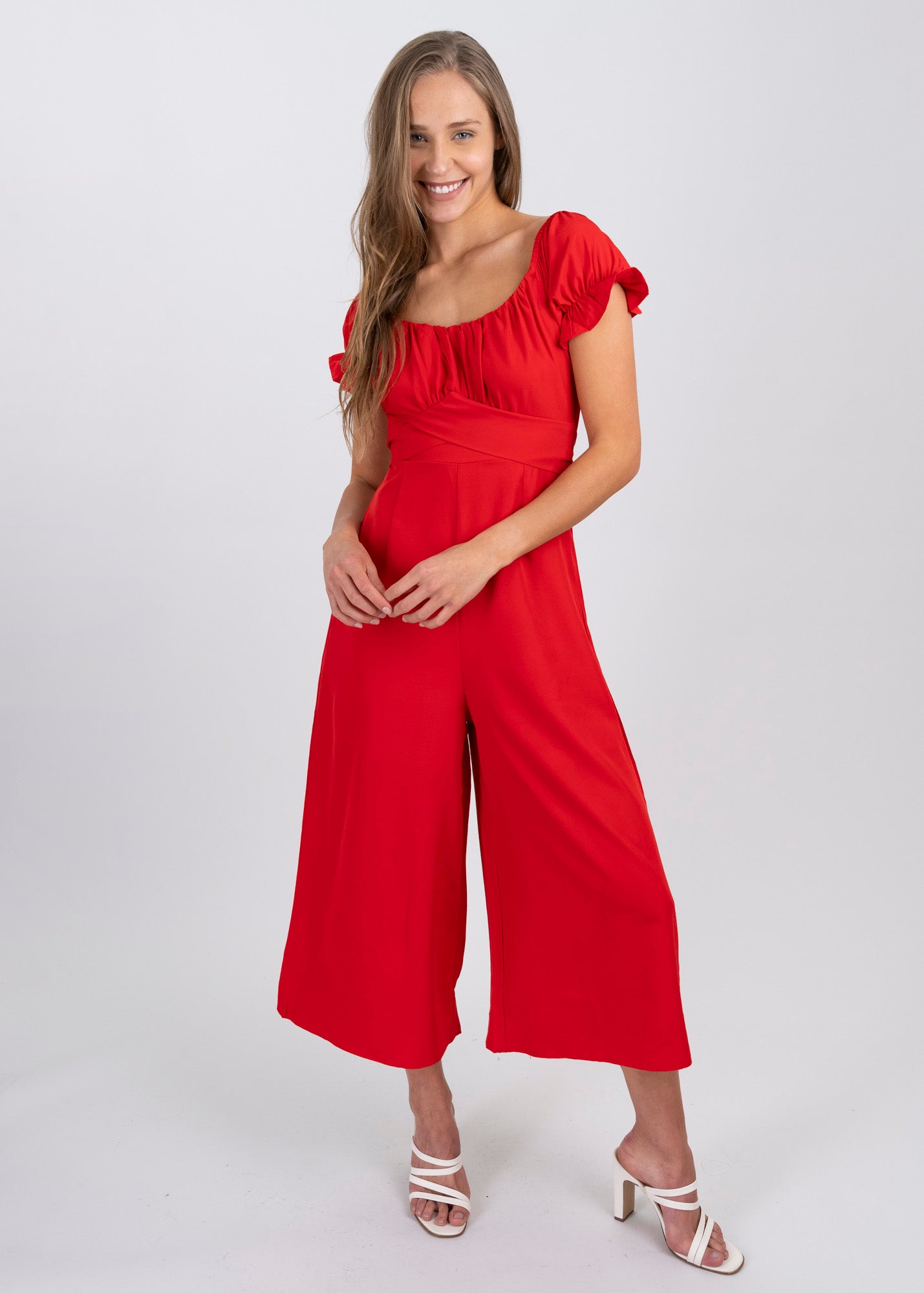 Jumpsuit Midi Fruncido Amplio ROJO