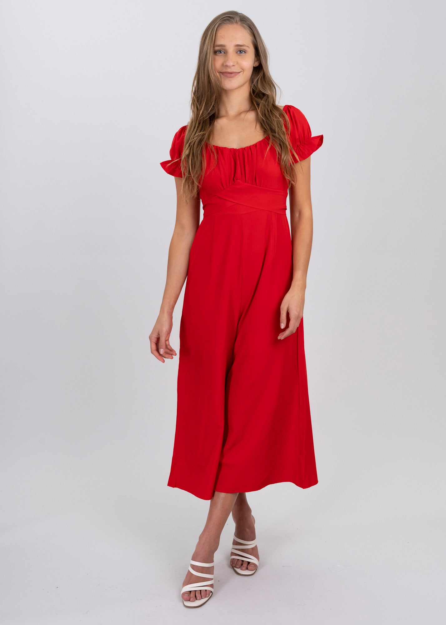 Jumpsuit Midi Fruncido Amplio ROJO