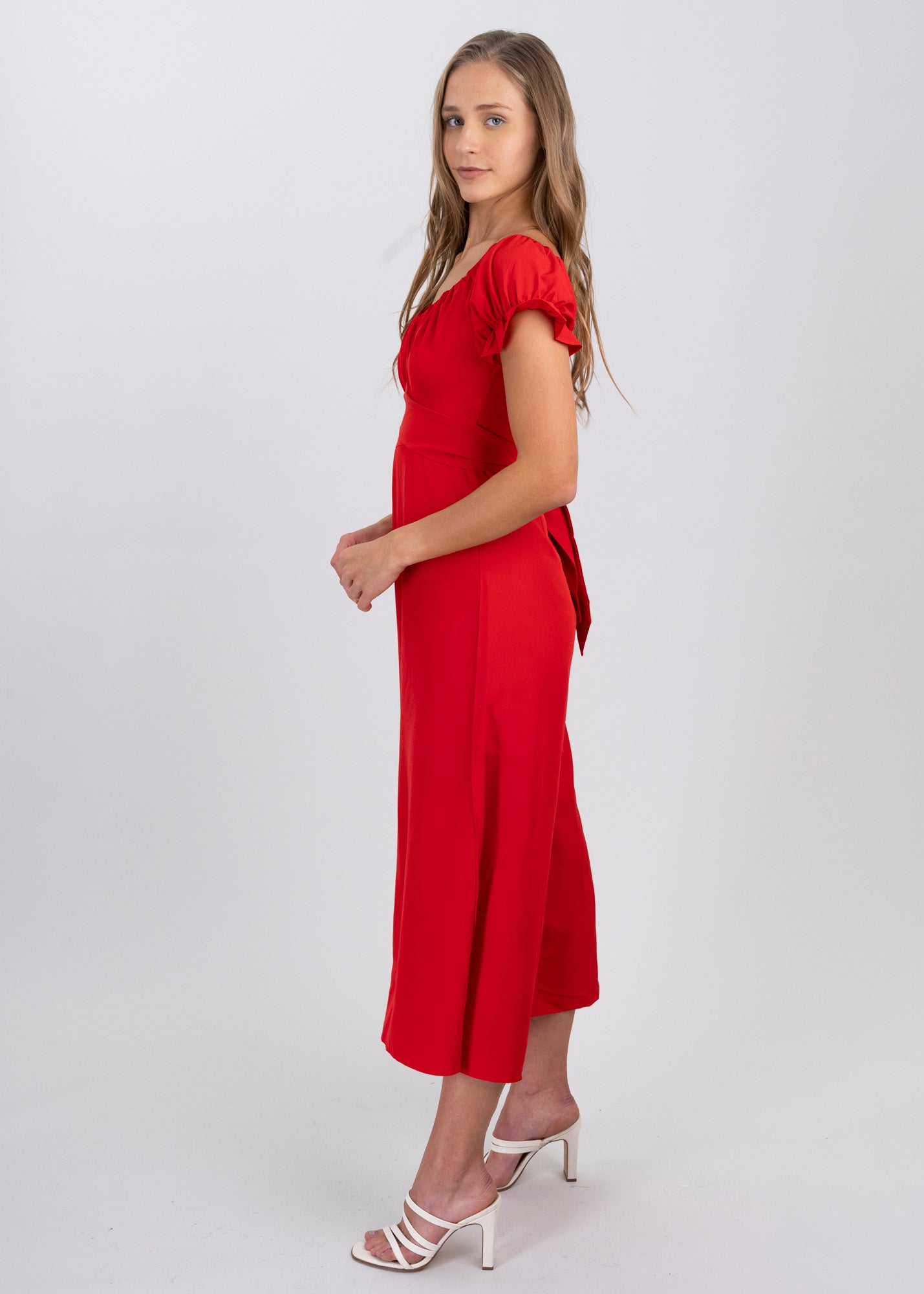 Jumpsuit Midi Fruncido Amplio ROJO