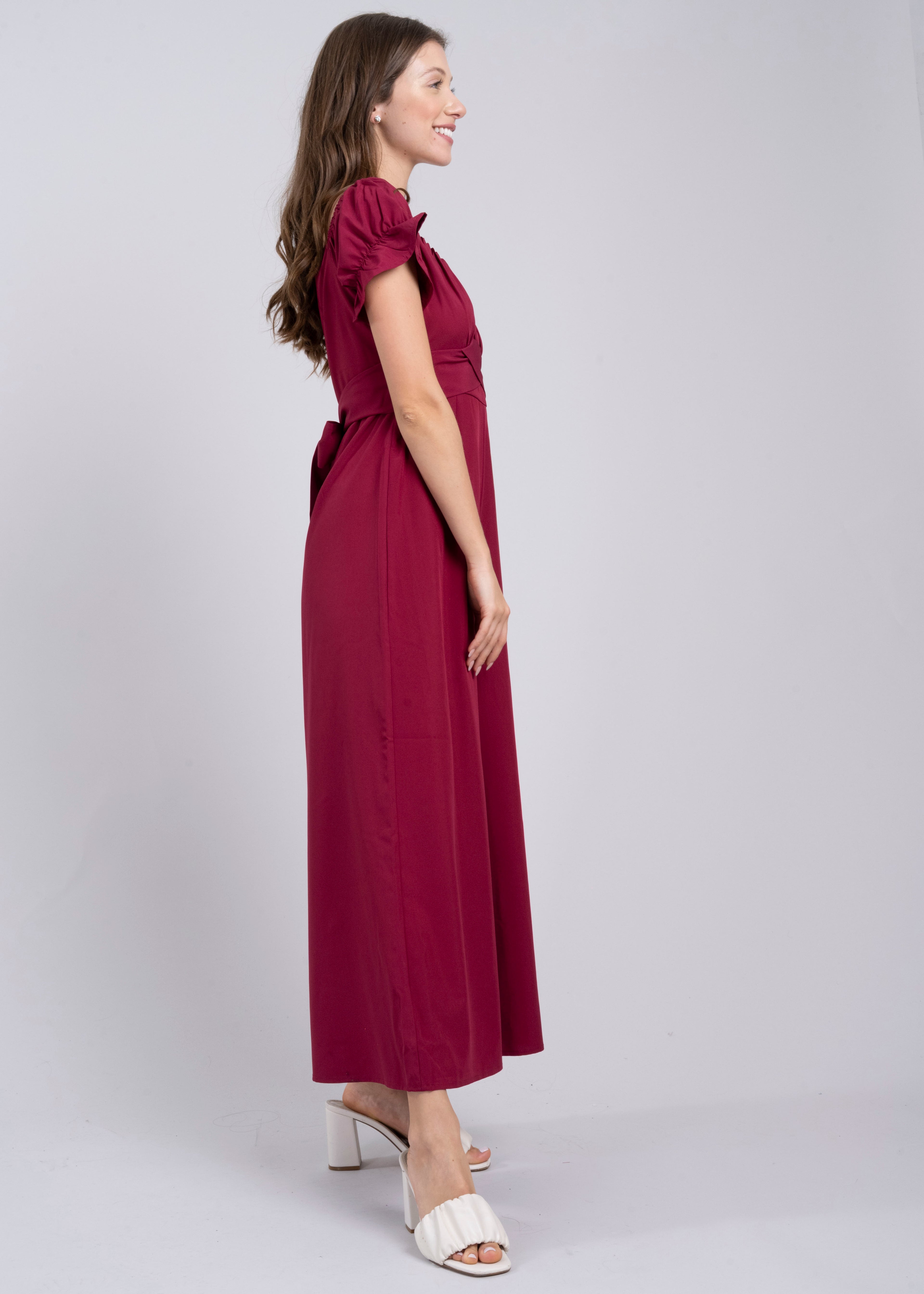 Jumpsuit Midi Fruncido Amplio MARSALA