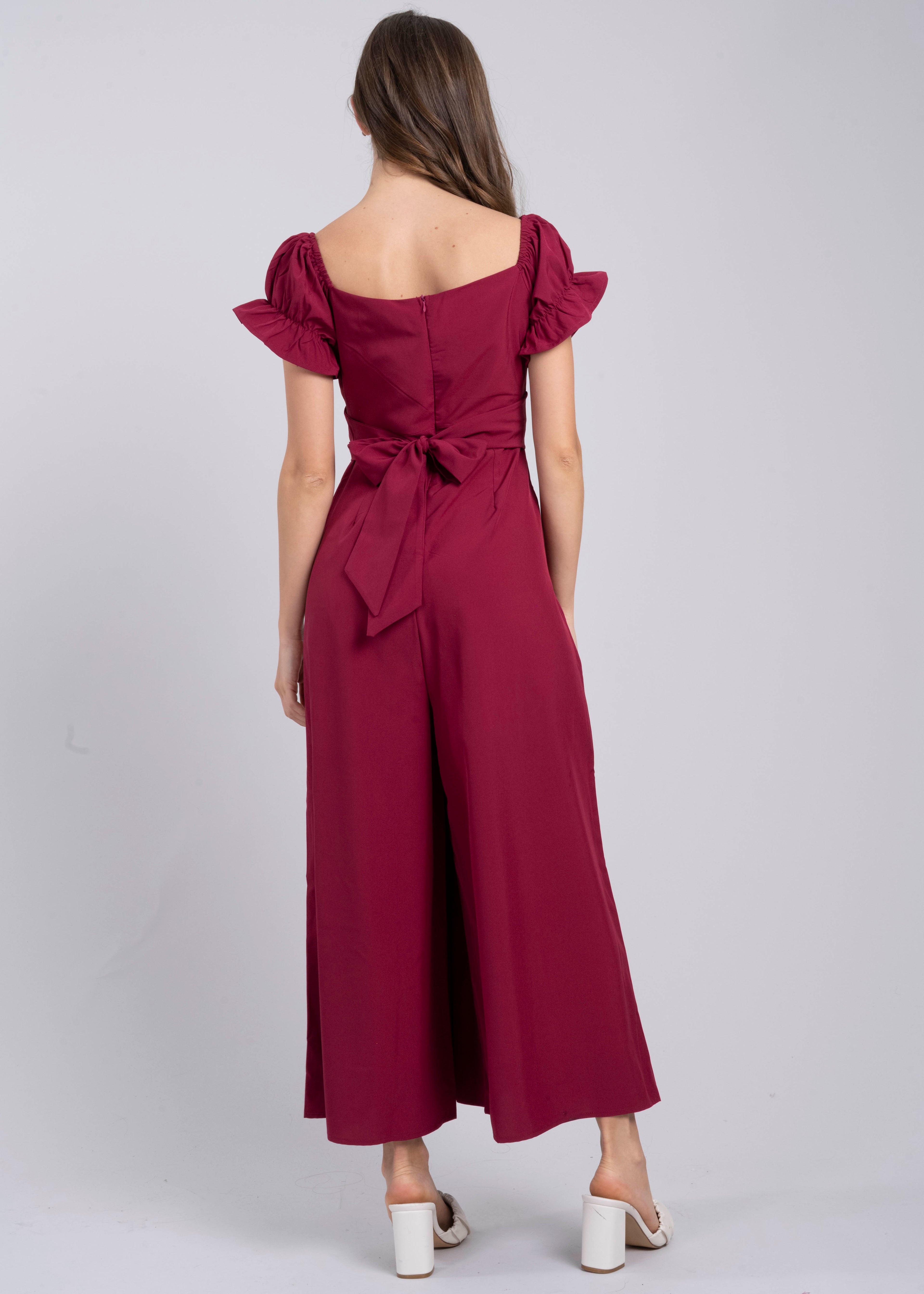 Jumpsuit Midi Fruncido Amplio MARSALA