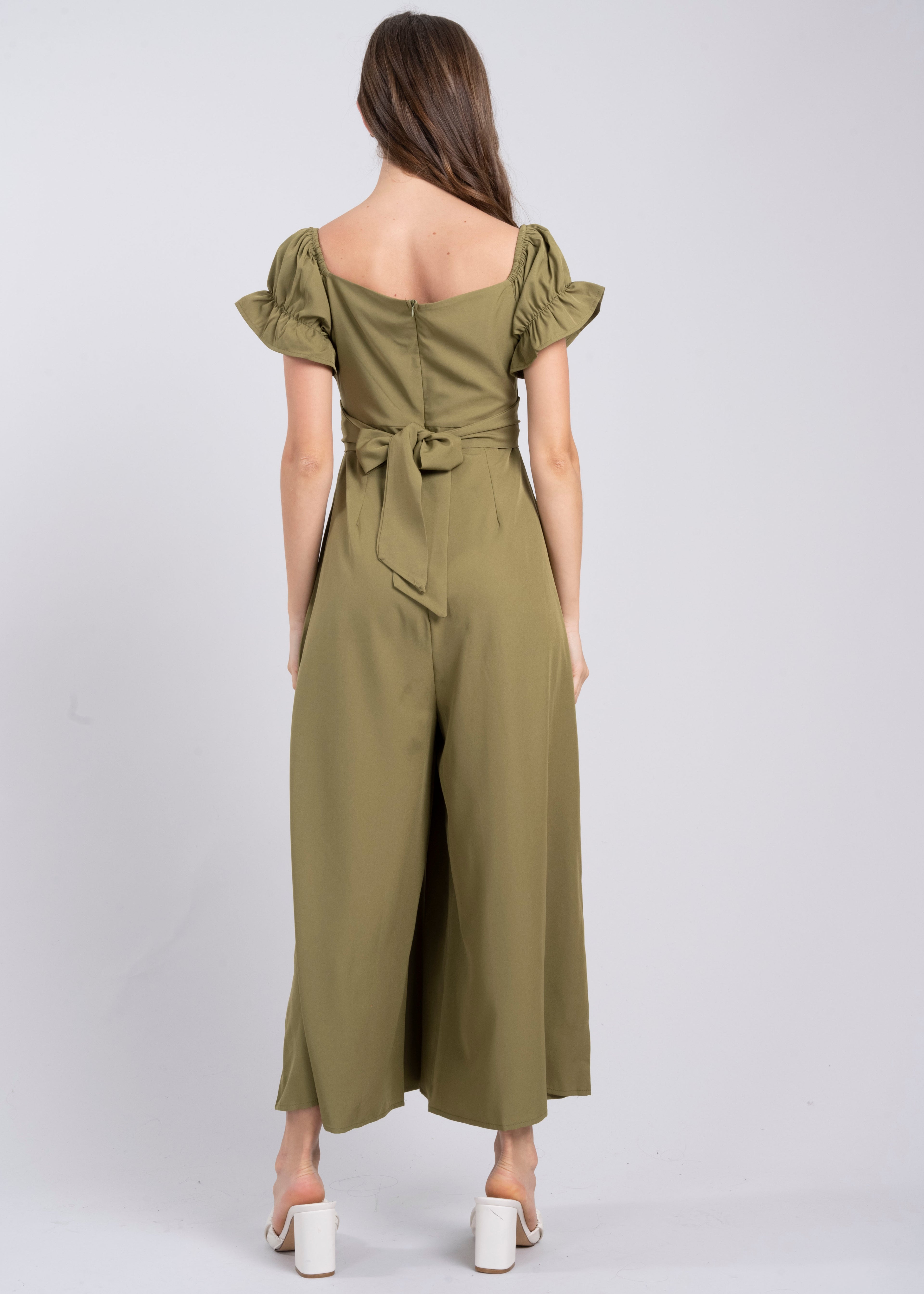 Jumpsuit Midi Fruncido Amplio VERDE CAZADOR