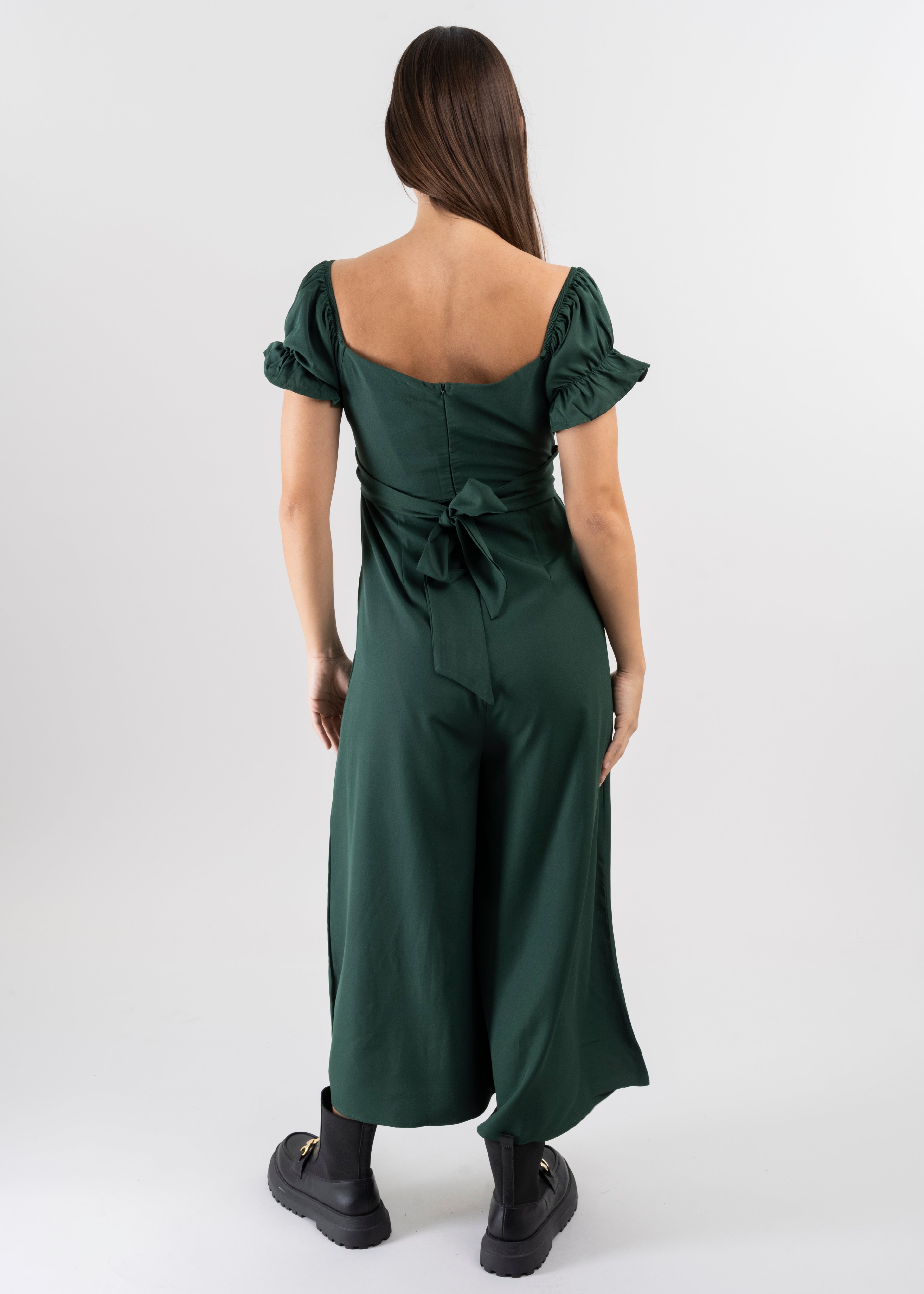 Jumpsuit Midi Fruncido Amplio VERDE OBSCURO