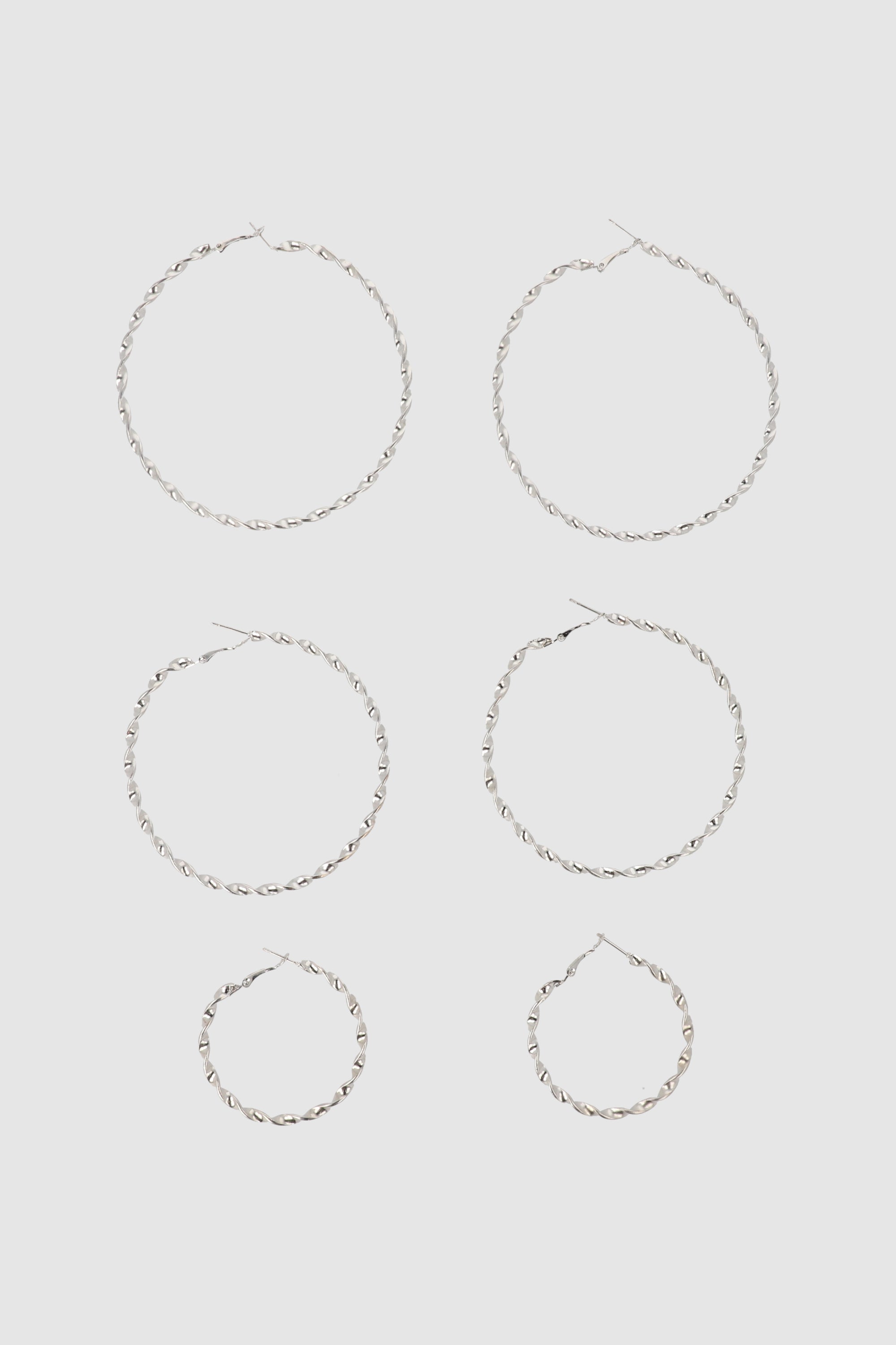 3Pr Arracadas Twist PLATA
