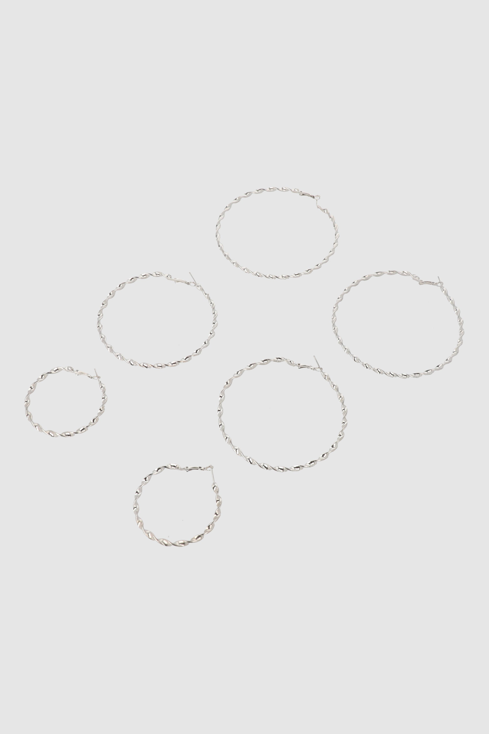 3Pr Arracadas Twist PLATA