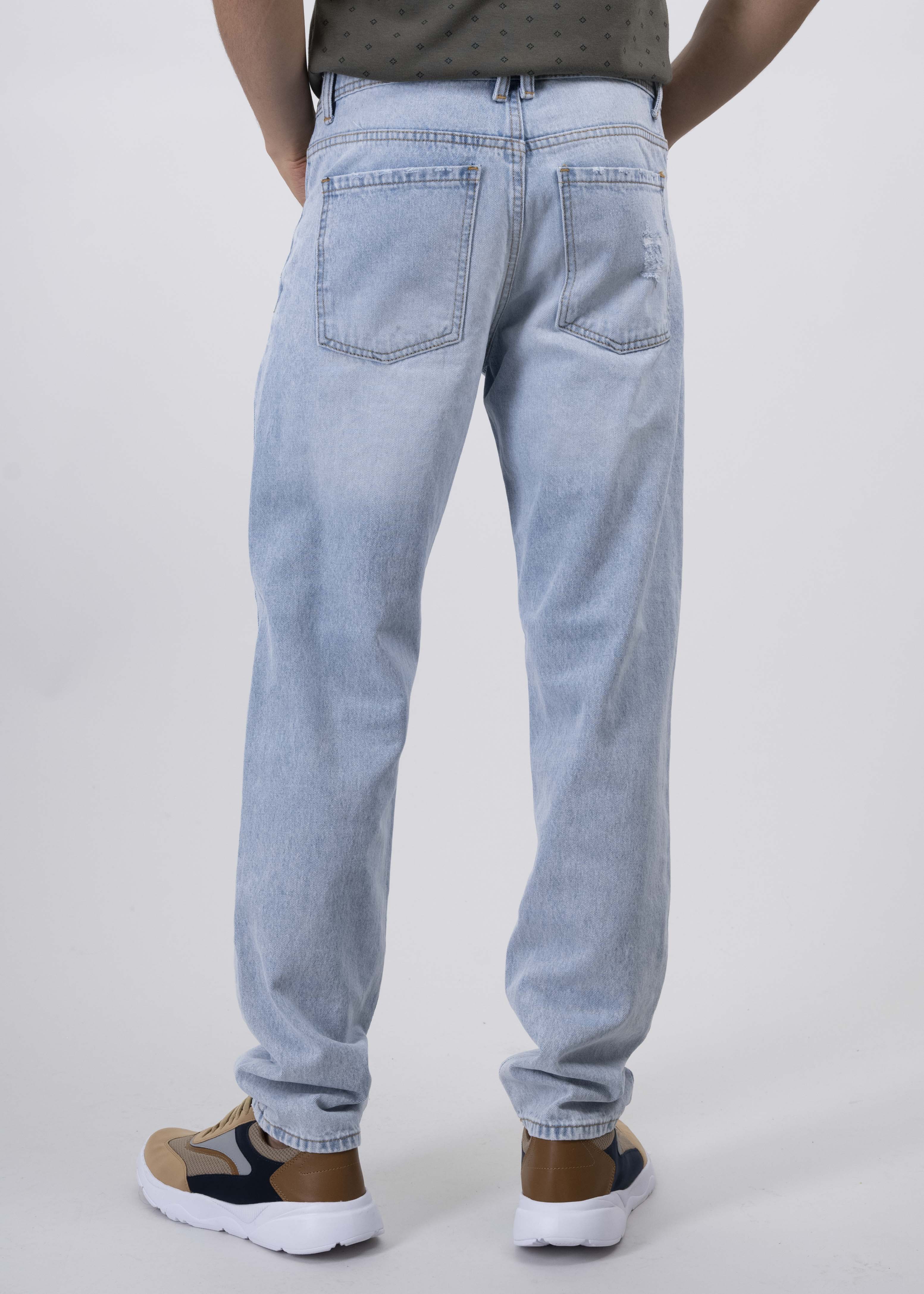 Jeans Rectos Destrucciones LIGHT WASH