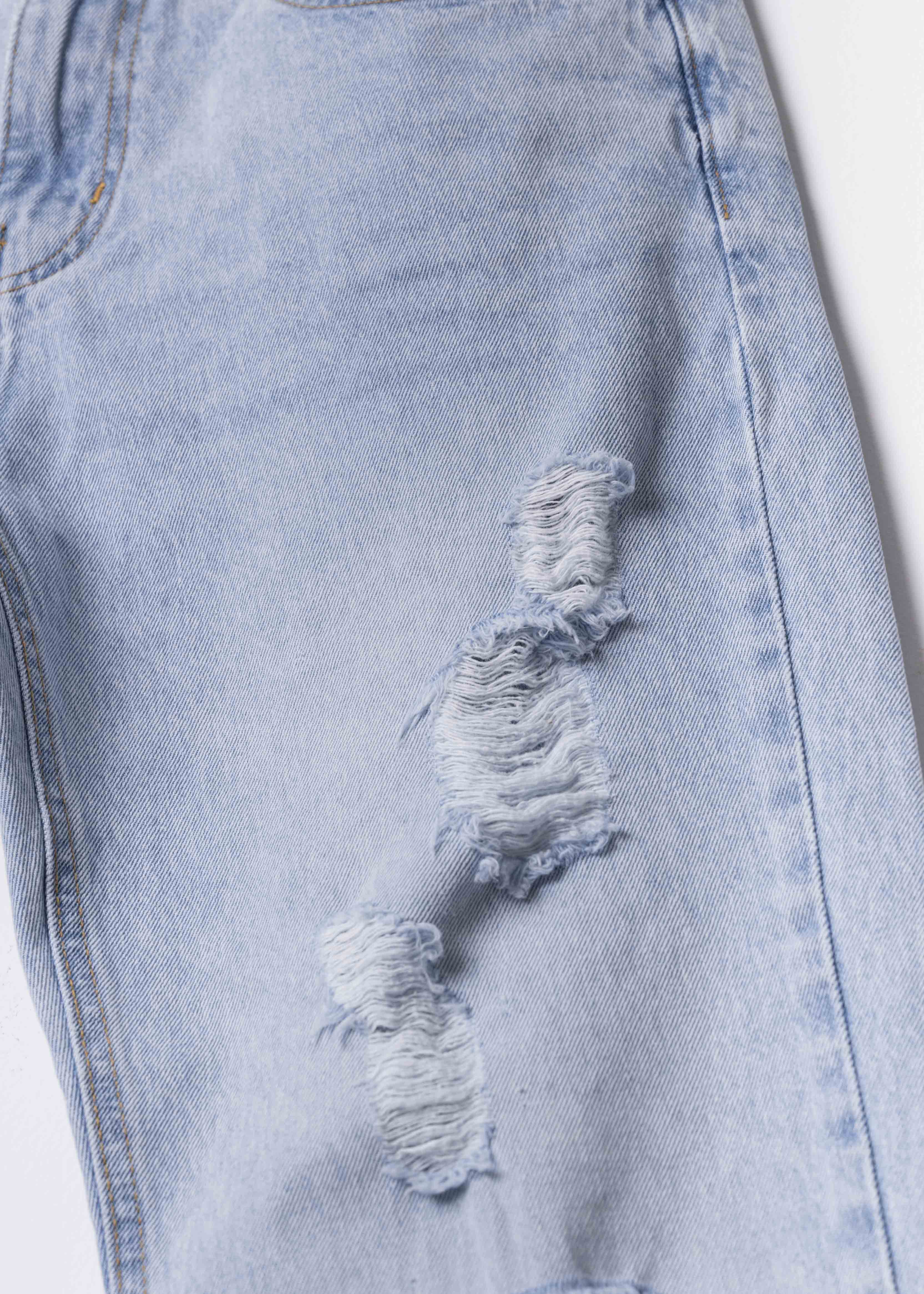 Jeans Rectos Destrucciones LIGHT WASH