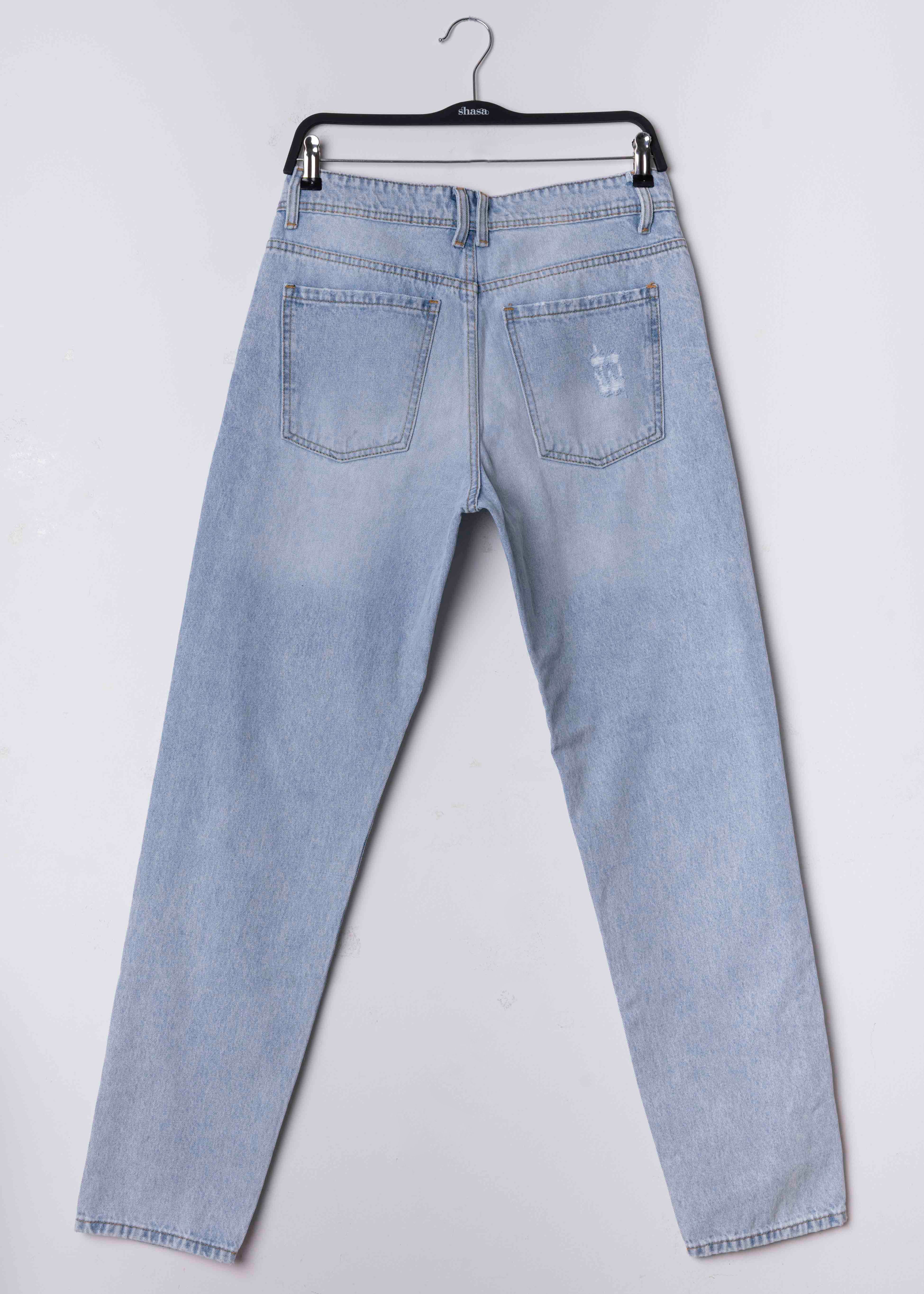 Jeans Rectos Destrucciones LIGHT WASH
