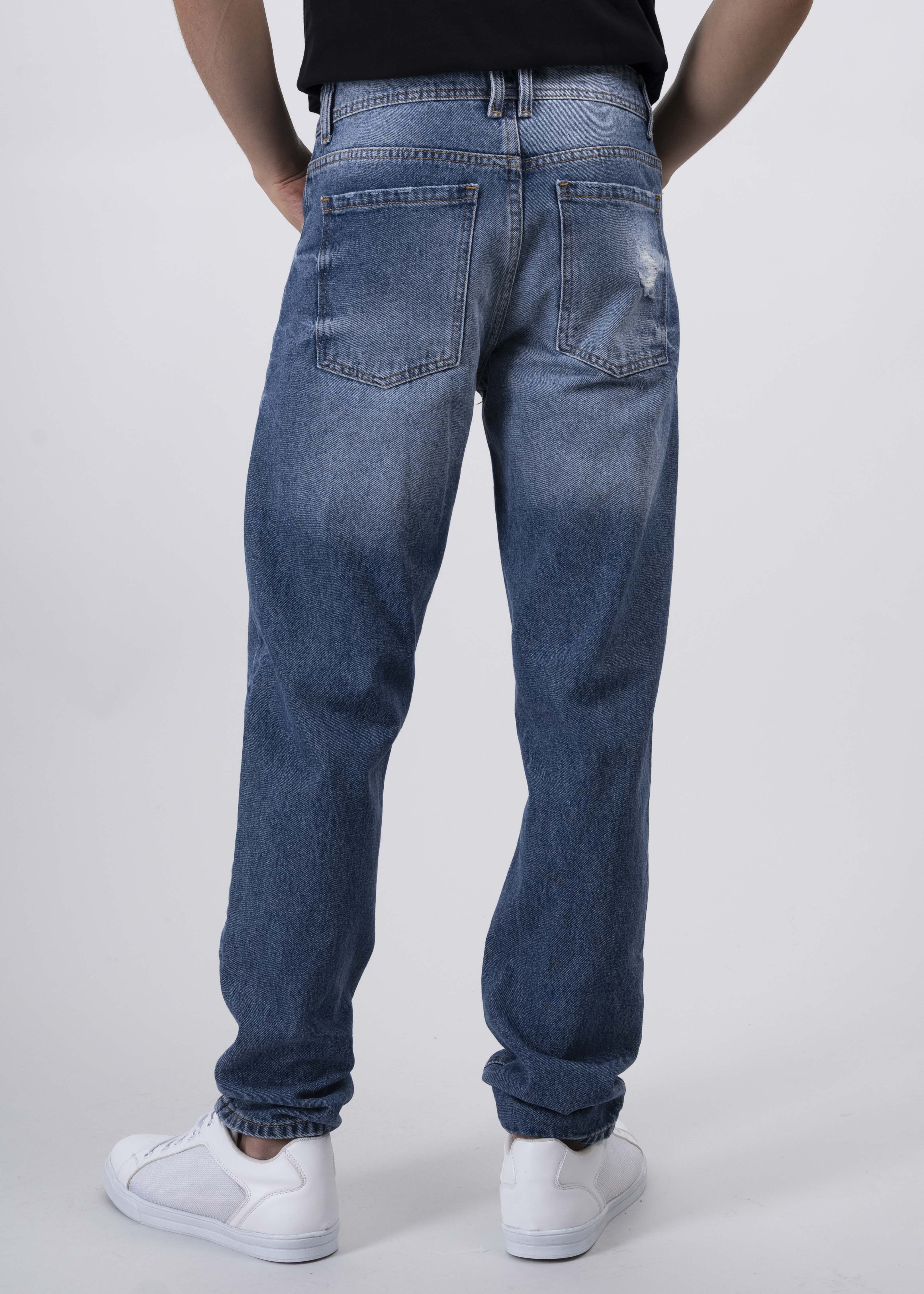 Jeans Rectos Destrucciones MEDIUM WASH