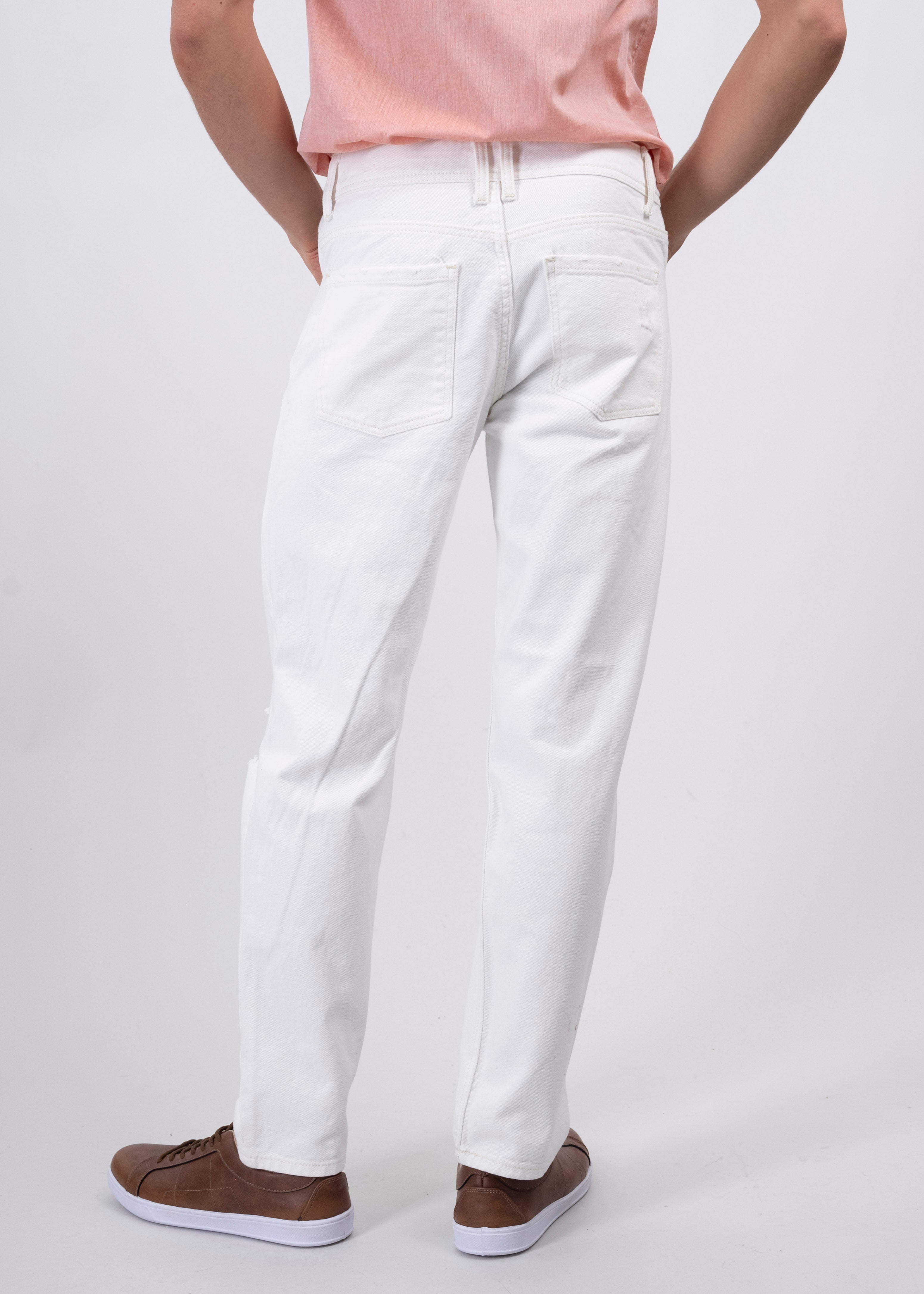 Jeans Rectos Destrucciones HUESO