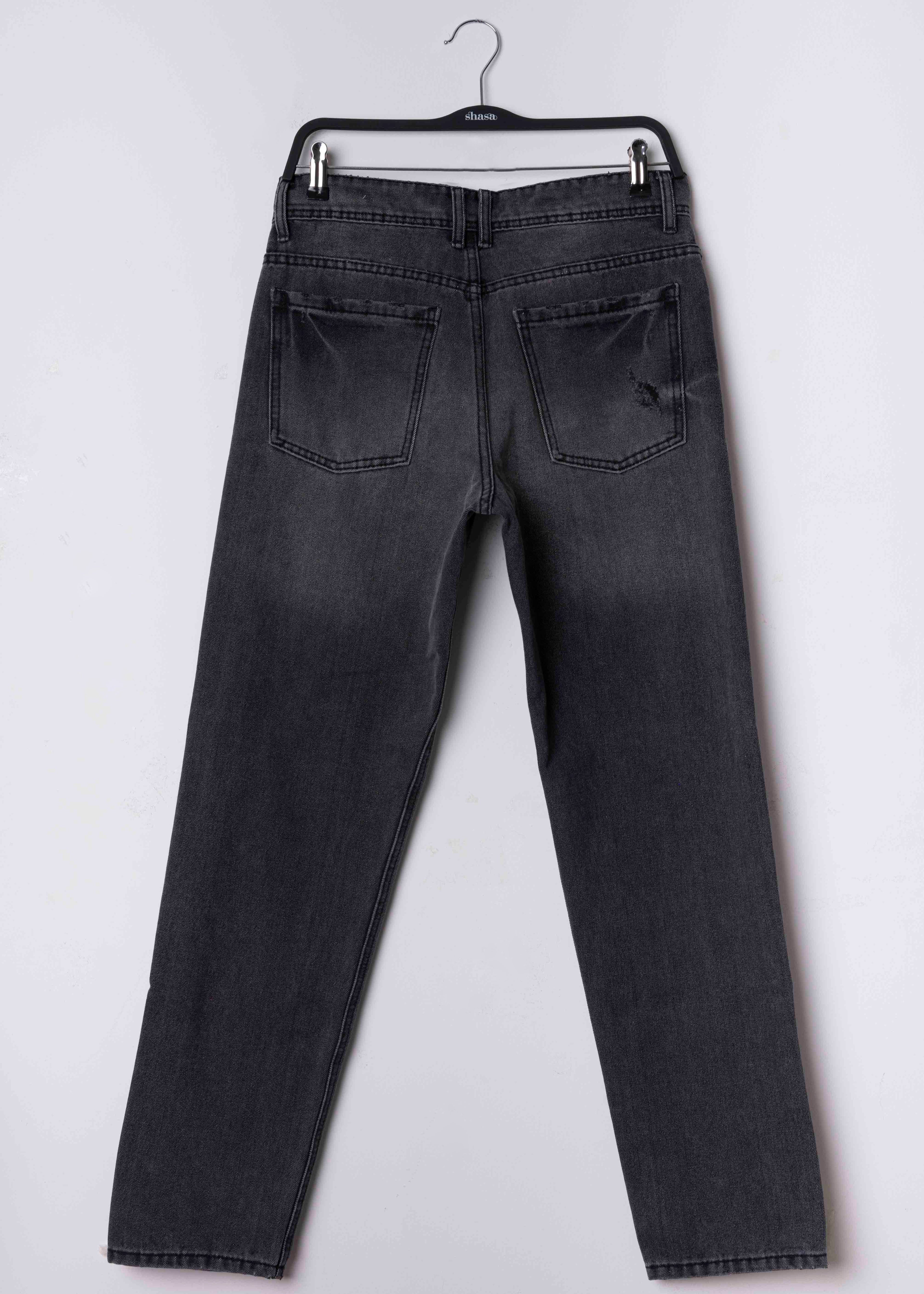 Jeans Rectos Destrucciones GRIS