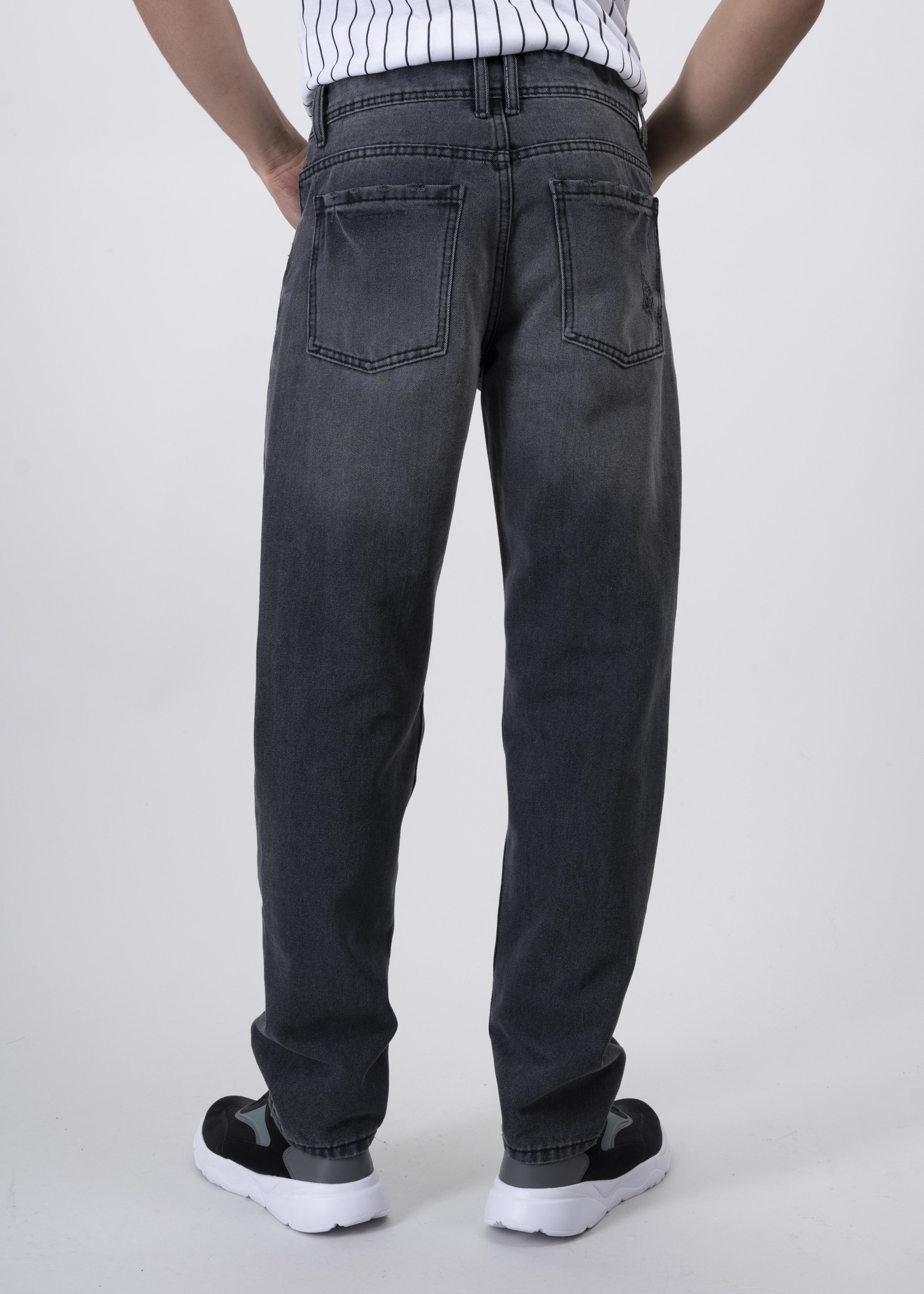 Jeans Rectos Destrucciones GRIS