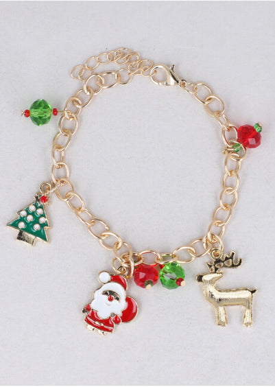 Pulsera eslabones dijes navideños