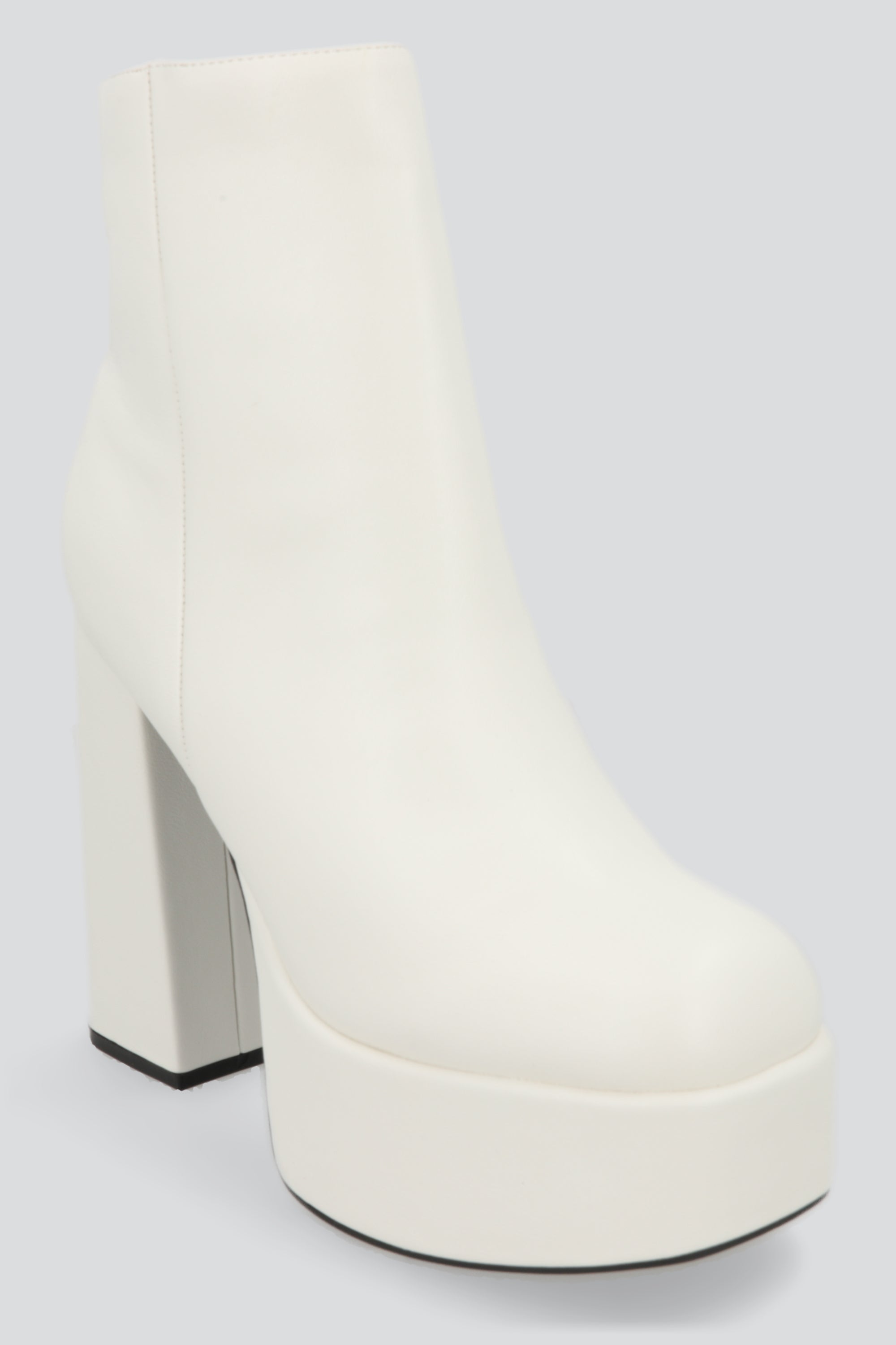 Botín plataforma tacón ancho BLANCO