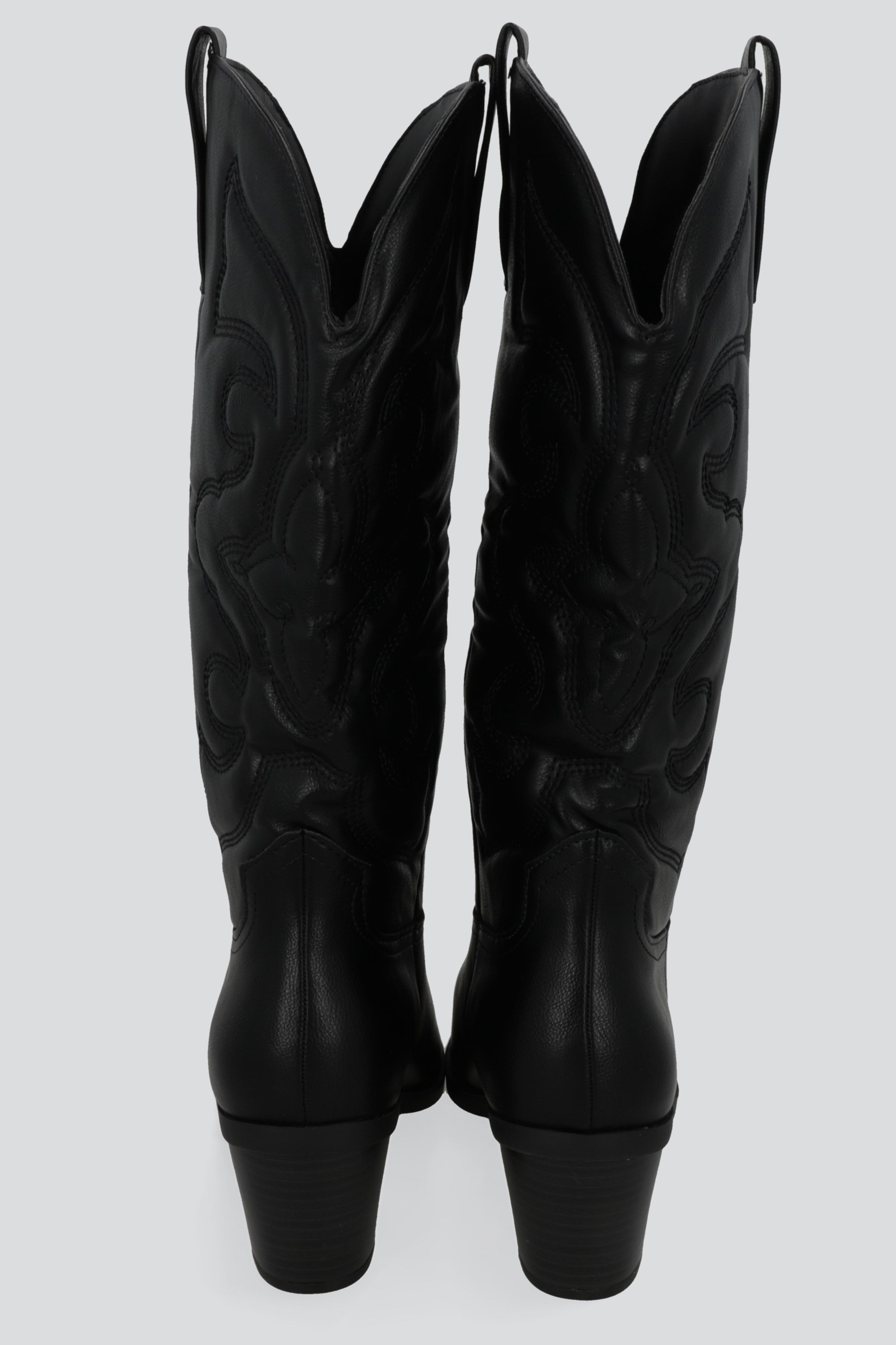 Botín vaquero midi bordado NEGRO