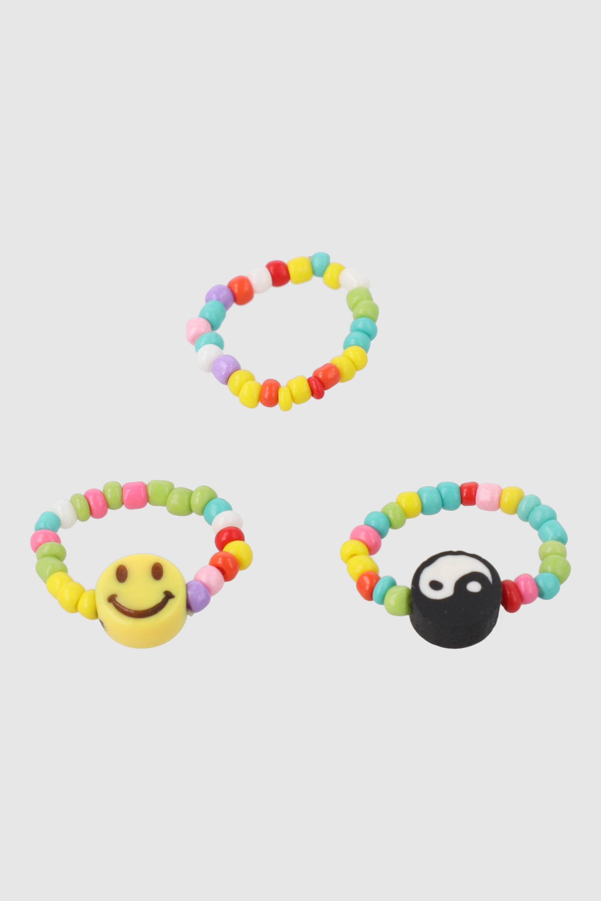 3P Anillos Carita Ying Yang MULTICOLOR