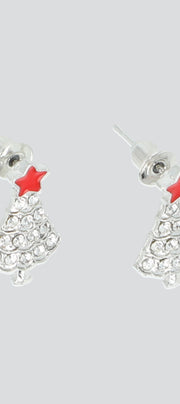 Aretes studs diseño árbol navidad