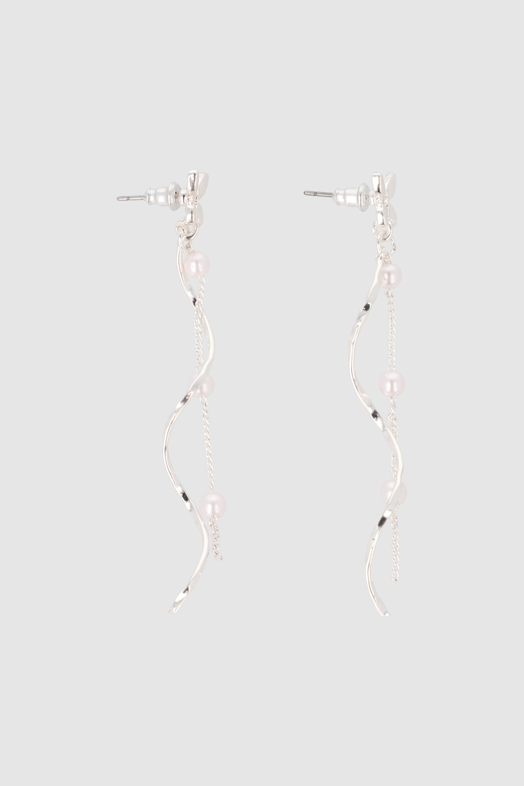 Set 2 Aretes Largos Mariposa PLATA