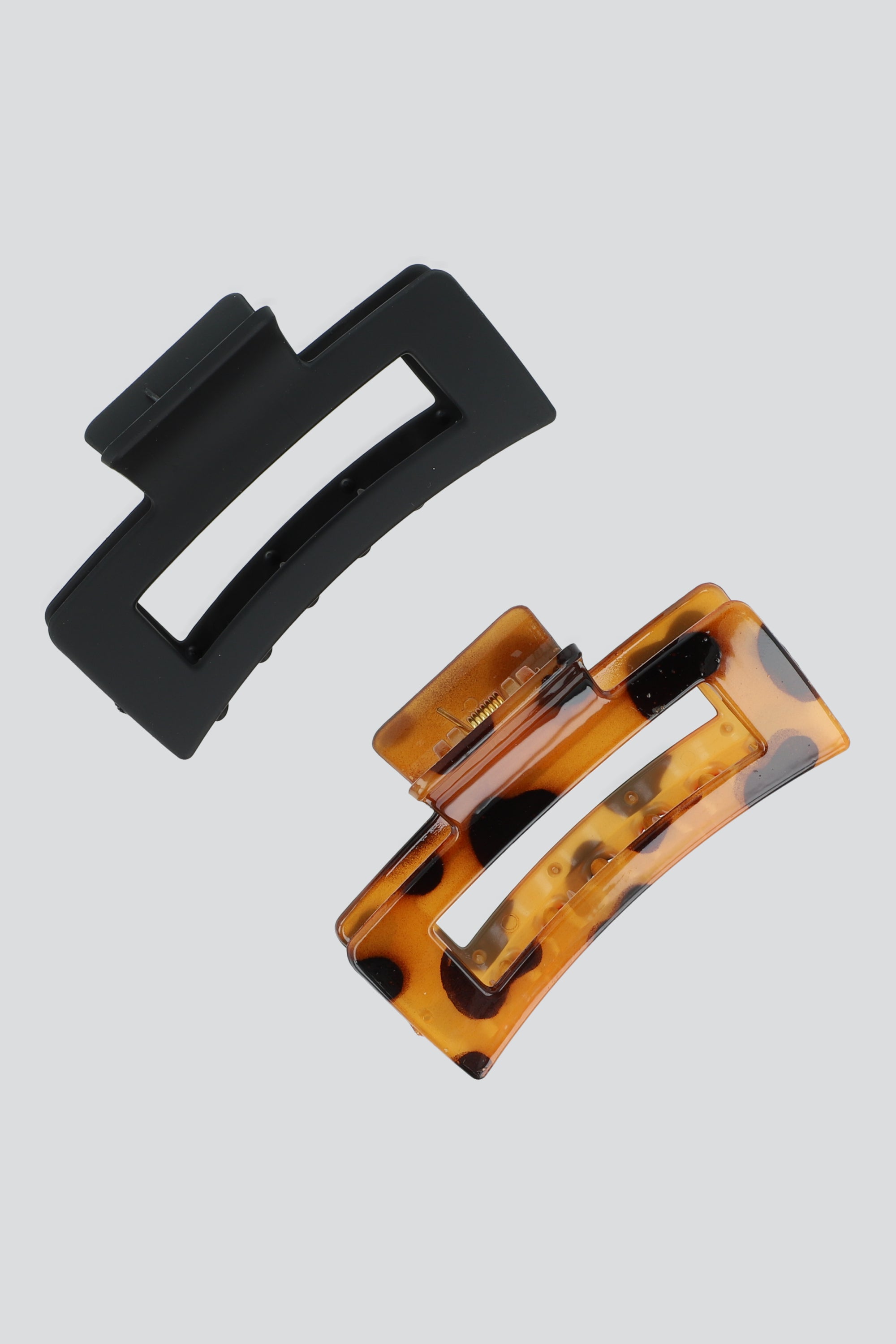 Set 2 Pinzas Rectangular Carey NEGRO COMBO