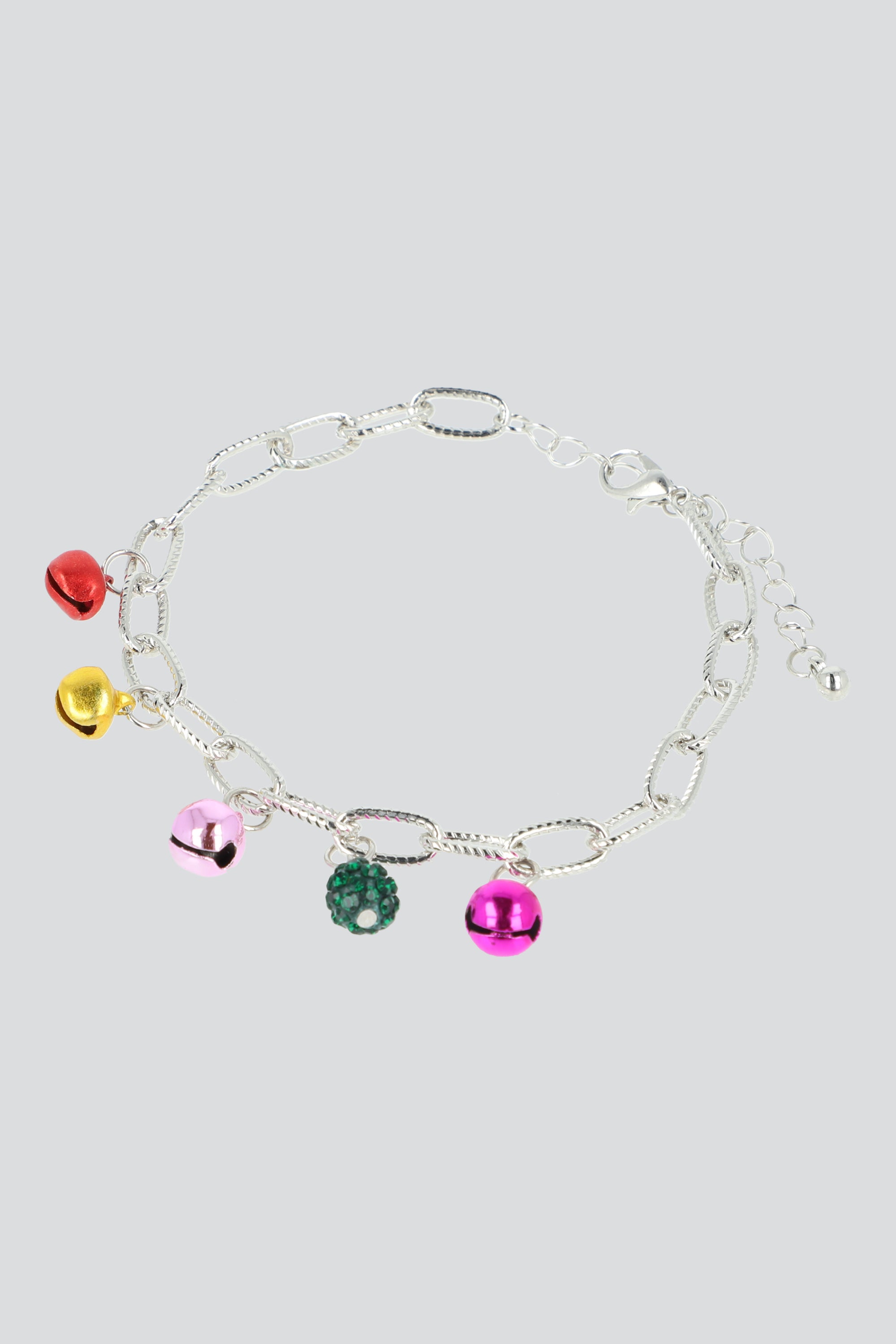 Pulsera cadena cascabeles PLATA