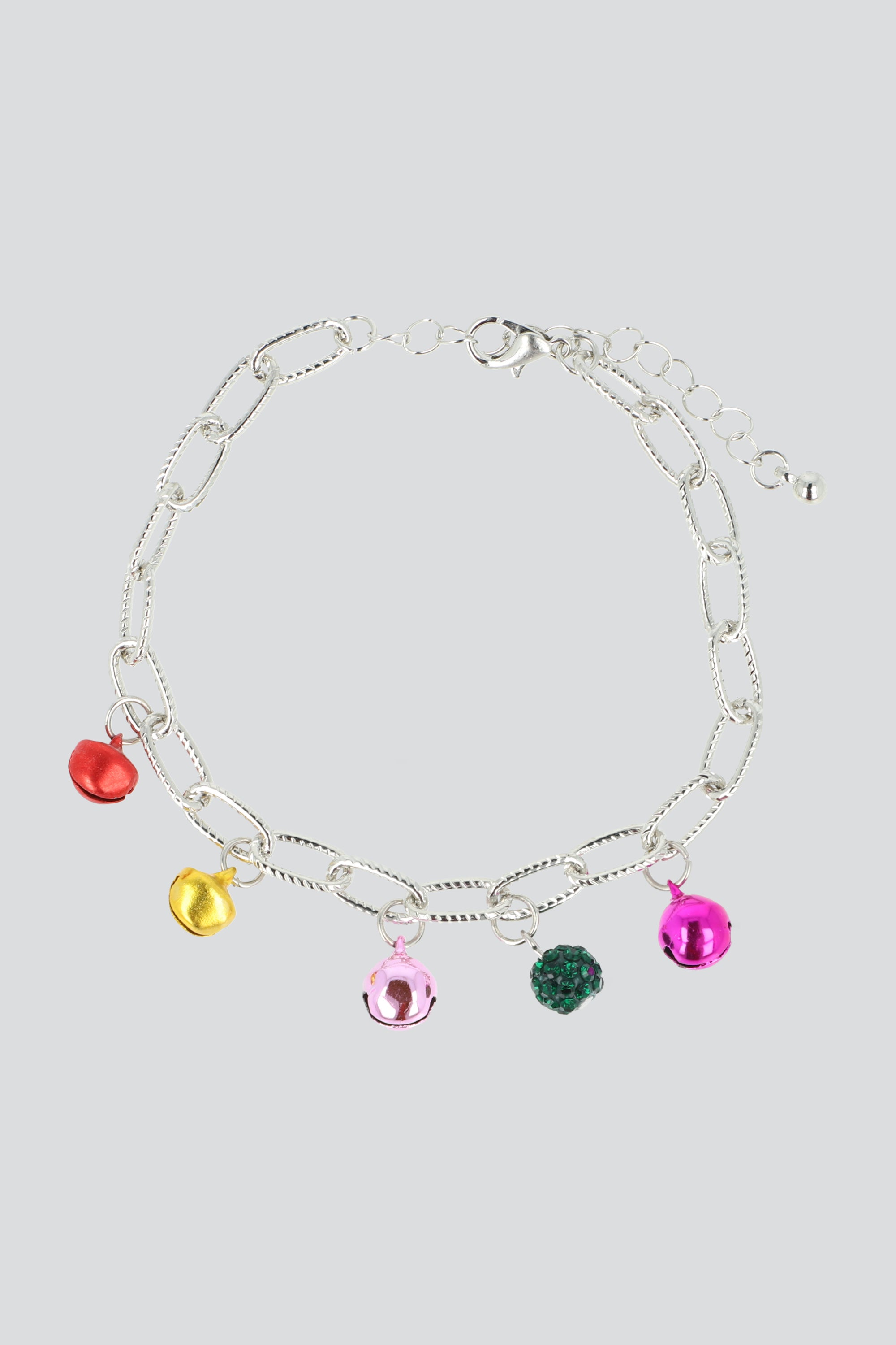 Pulsera cadena cascabeles PLATA