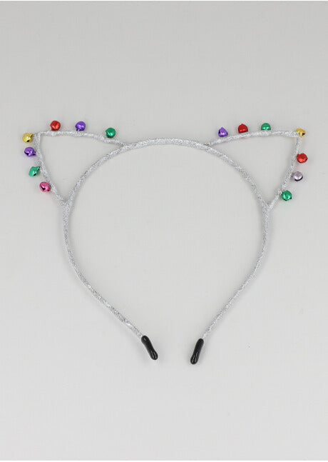 Diadema Gatito Navideño PLATA