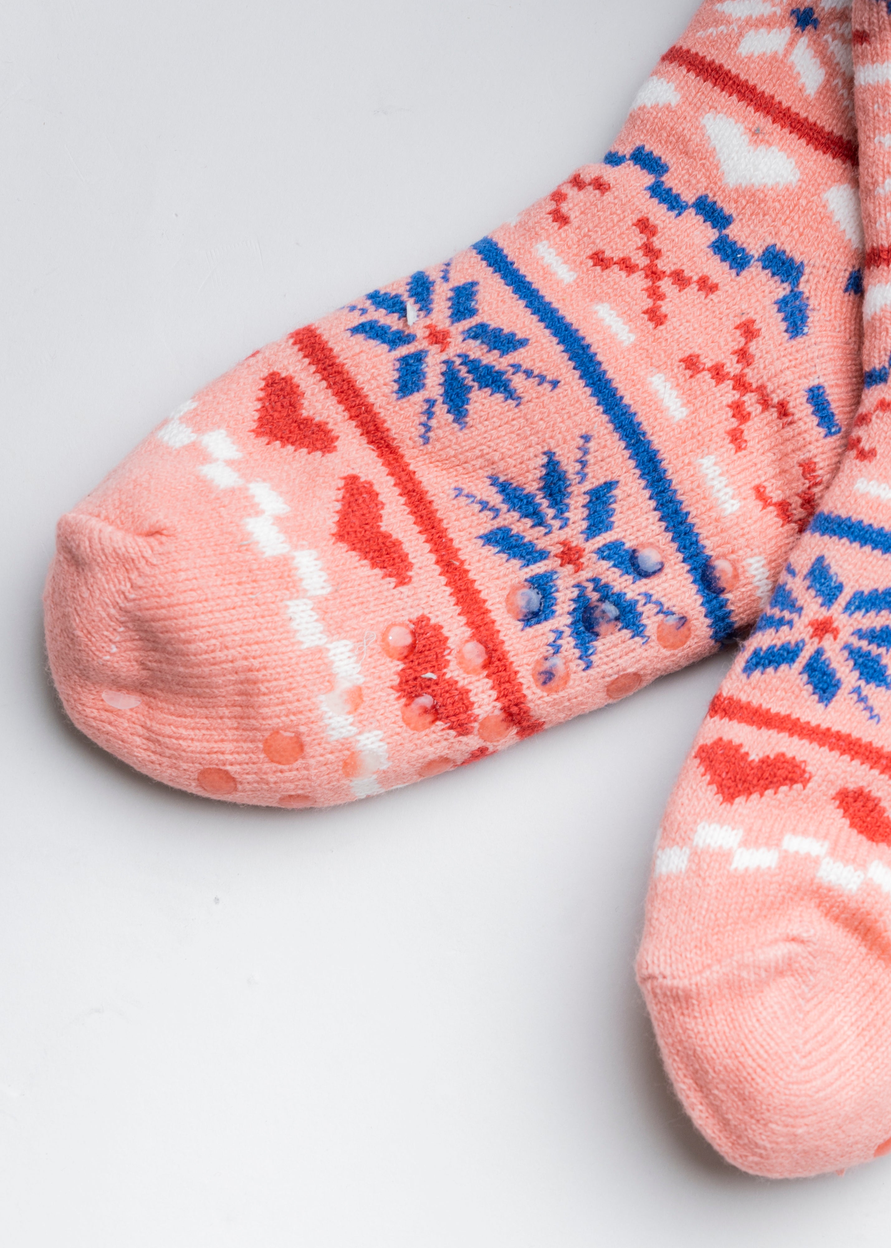 Pantucalcetas navideñas corazones ROSA