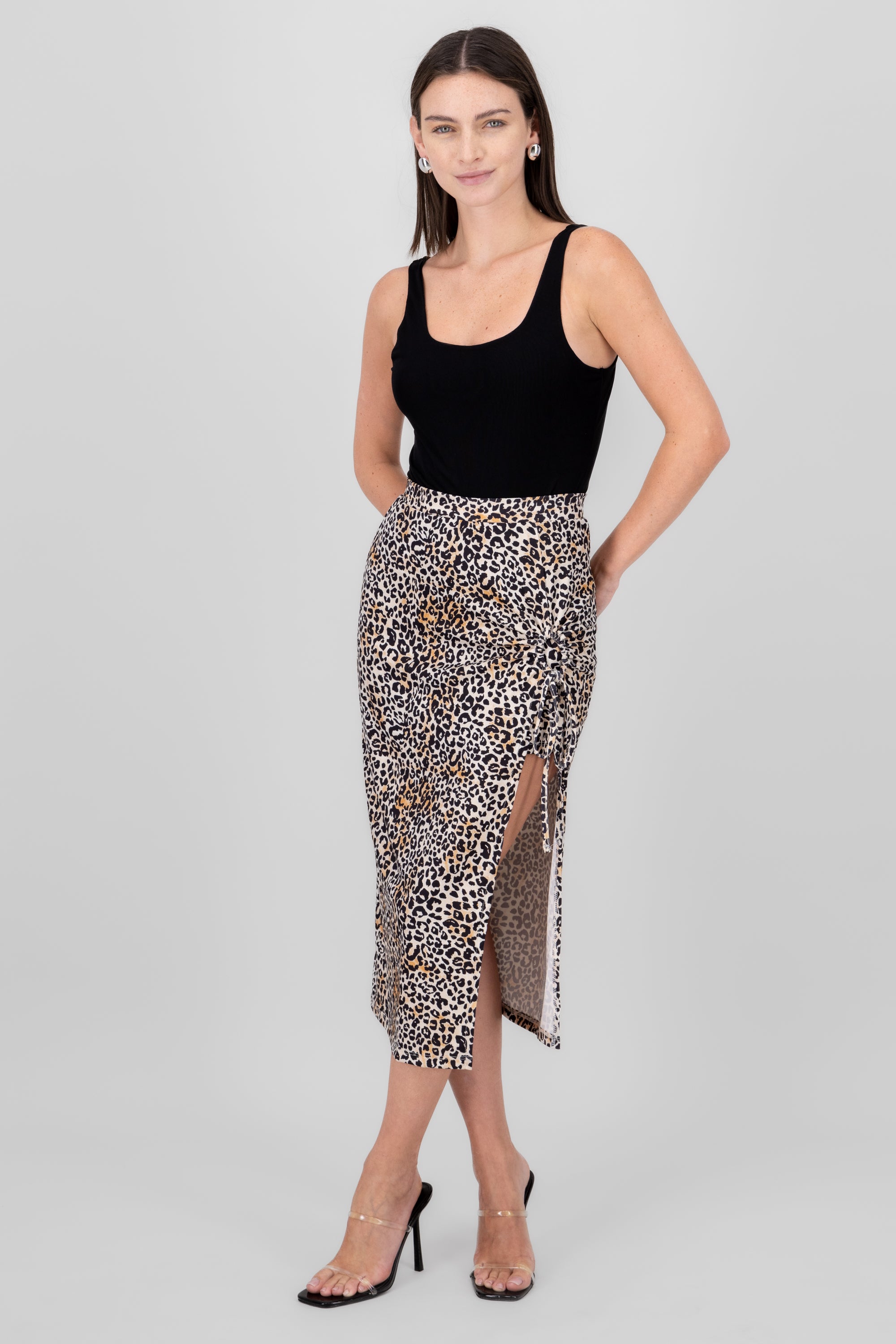 Falda midi animal print CAFE COMBO