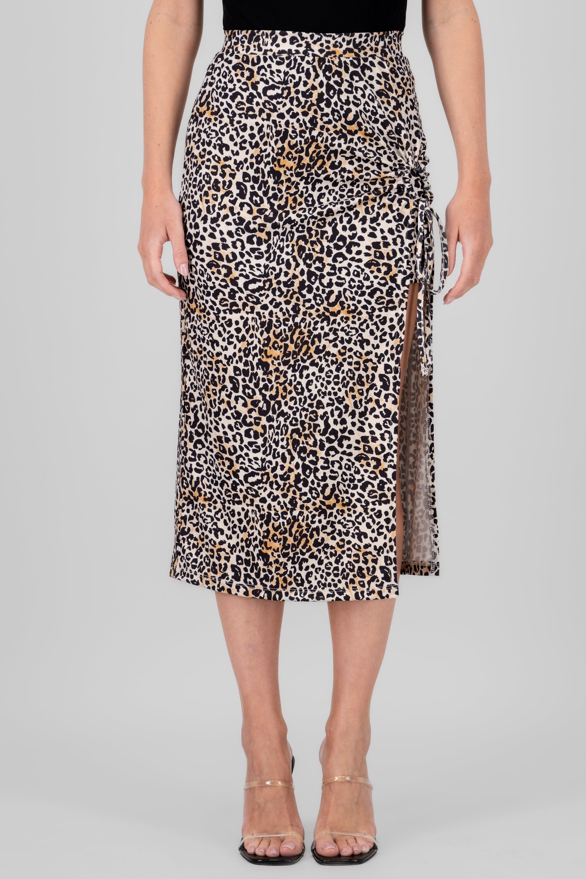 Falda midi animal print CAFE COMBO