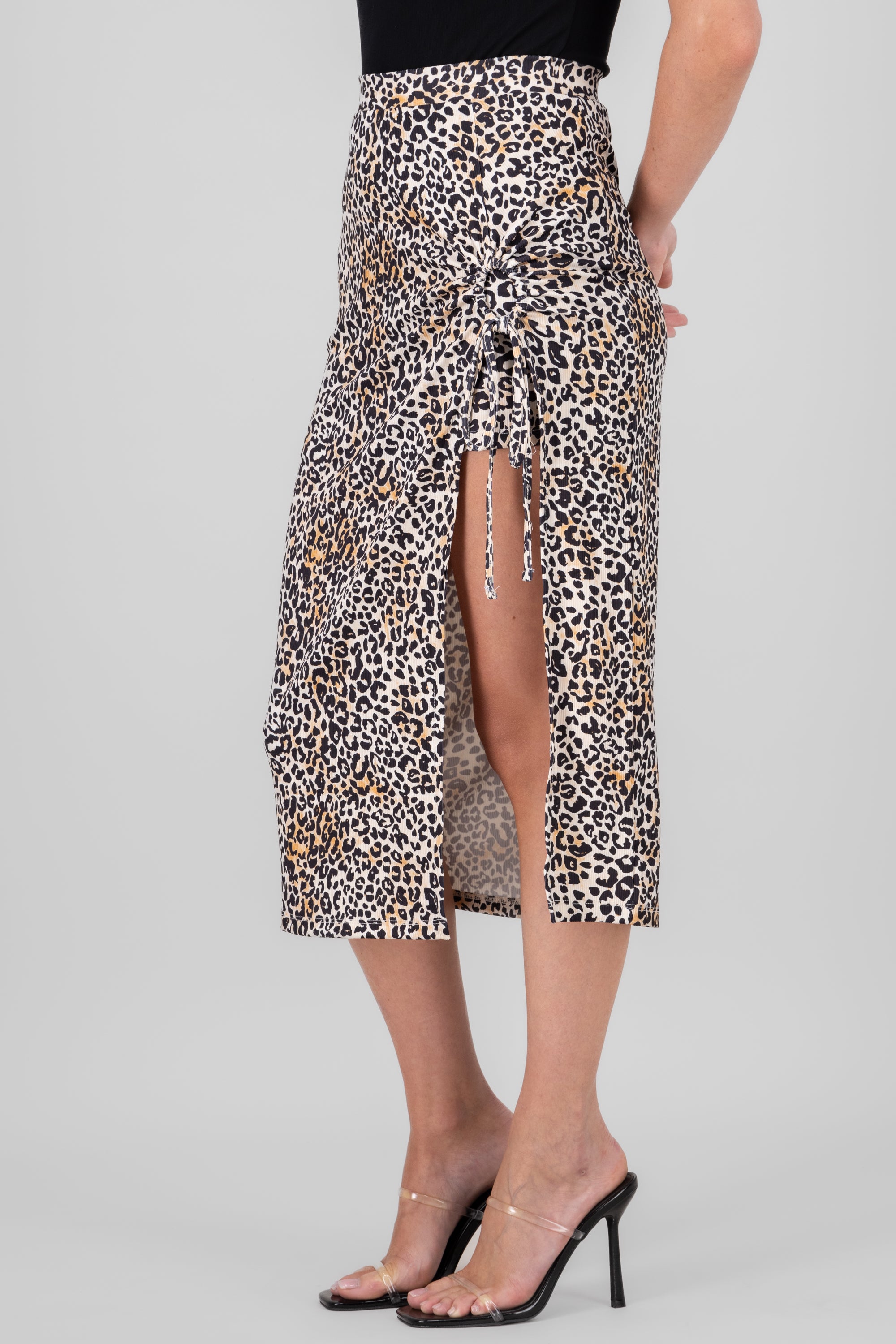 Falda midi animal print CAFE COMBO