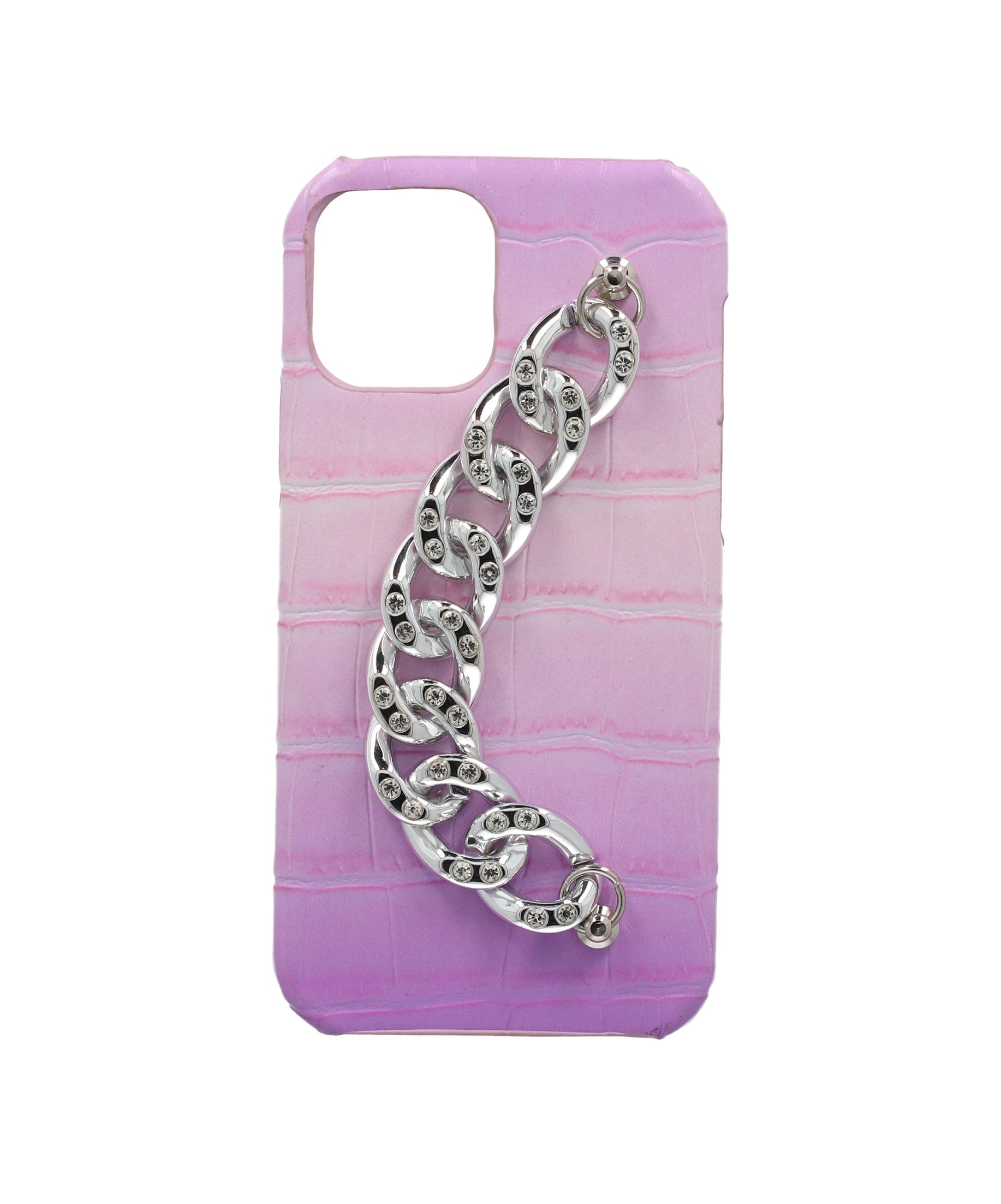 Funda celular i12 cocodrilo cadena LILA